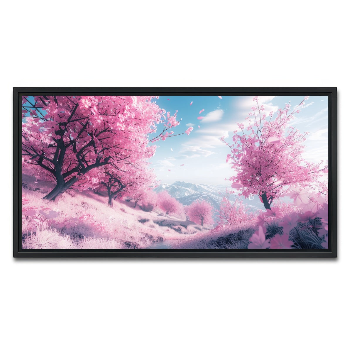 AUTO-MOCKUP WHITE | Pink Forest | 1 Piece | Black Framed Canvas | group=2x1