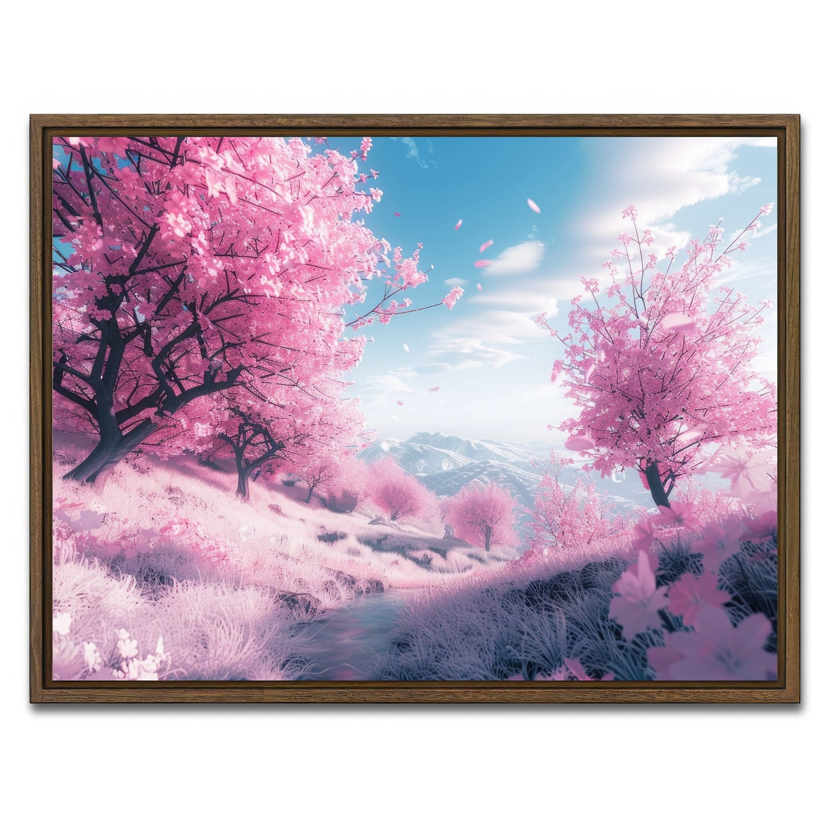 AUTO-MOCKUP WHITE | Pink Forest | 1 Piece | Walnut Framed Canvas | group=4x3