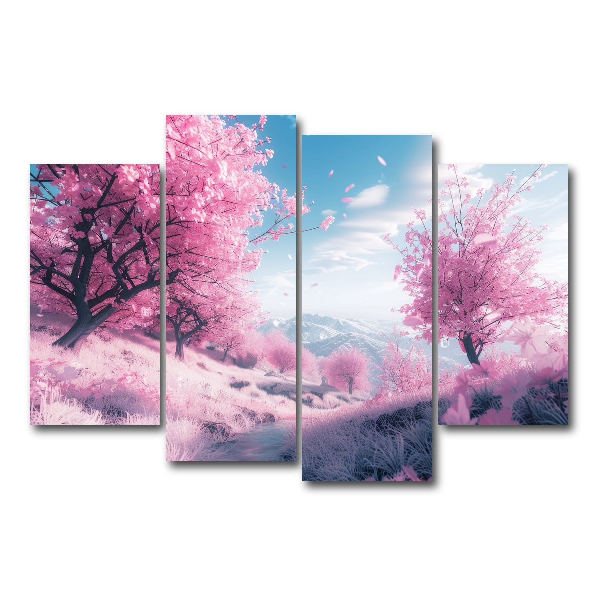 AUTO-MOCKUP WHITE | Pink Forest | 4 Piece | Gallery Wrap Canvas | group=4_short