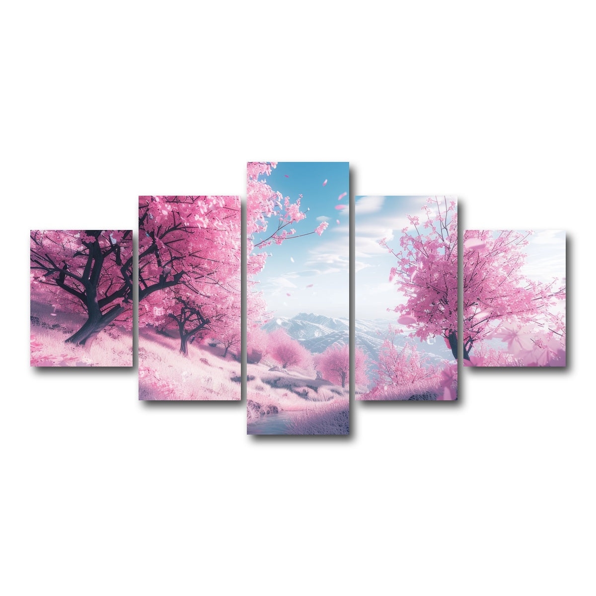 AUTO-MOCKUP WHITE | Pink Forest | 5 Piece | Gallery Wrap Canvas | group=5_short