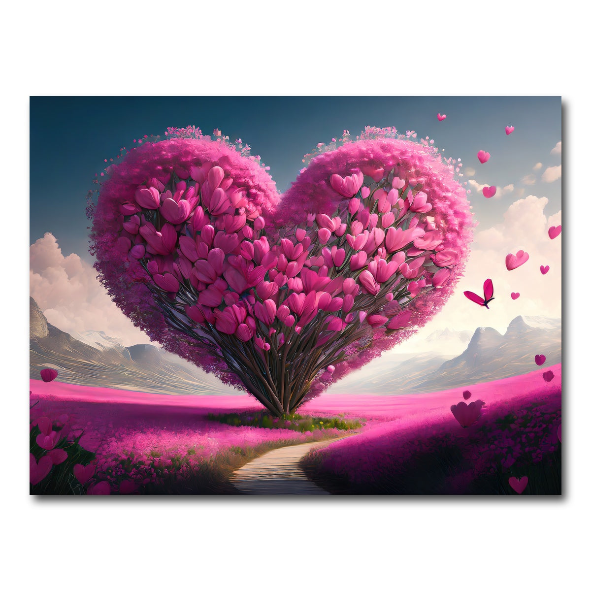 AUTO-MOCKUP WHITE | Pink Heart | 1 Piece | Gallery Wrap Canvas | group=4x3