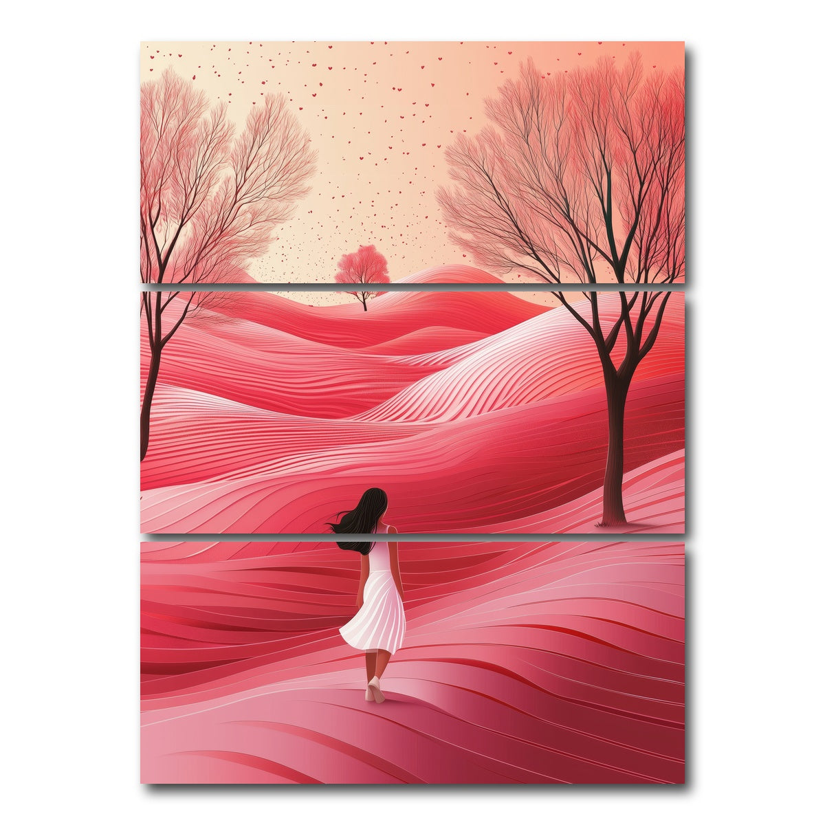 AUTO-MOCKUP WHITE | Pink Hills | 3 Piece | Gallery Wrap Canvas | group=8x18_stacked