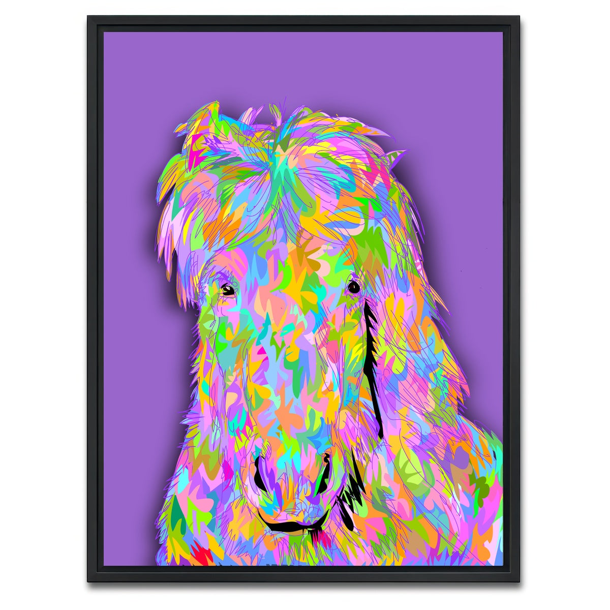 AUTO-MOCKUP WHITE | Pink Horsey | 1 Piece | Black Framed Canvas | group=3x4