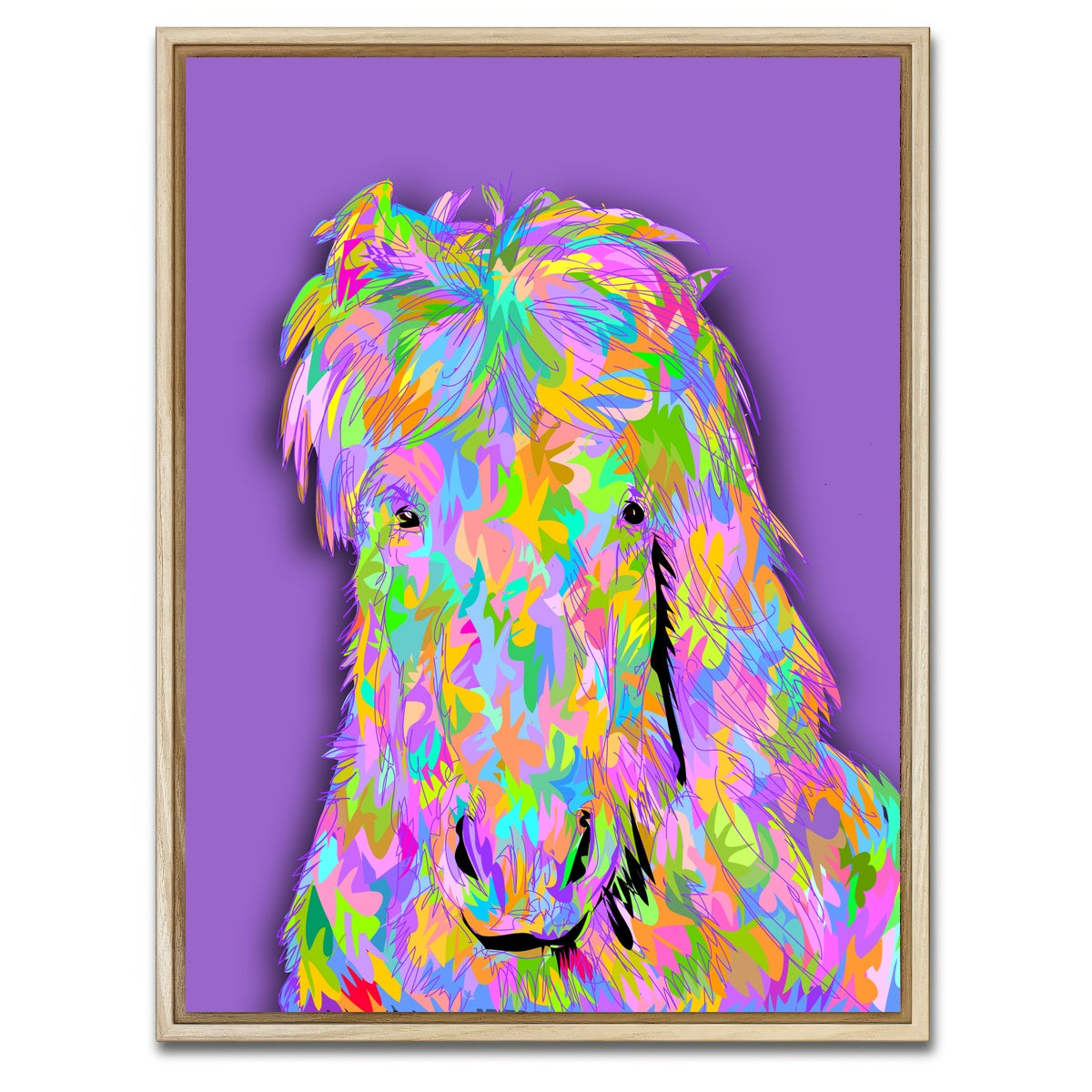 AUTO-MOCKUP WHITE | Pink Horsey | 1 Piece | Natural Framed Canvas | group=3x4