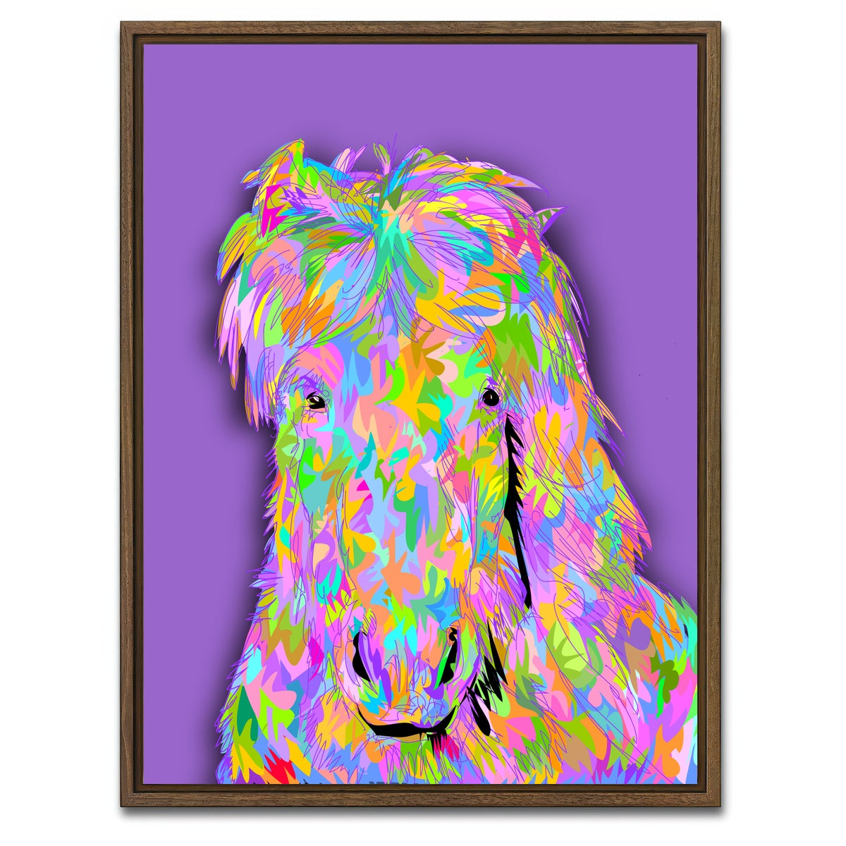 AUTO-MOCKUP WHITE | Pink Horsey | 1 Piece | Walnut Framed Canvas | group=3x4