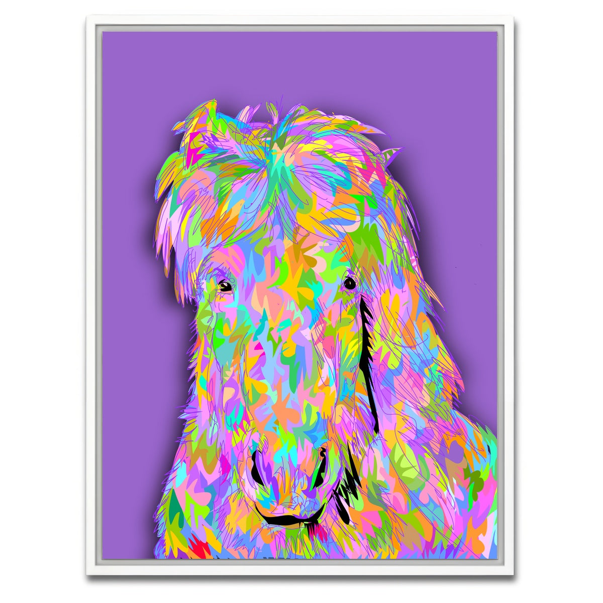 AUTO-MOCKUP WHITE | Pink Horsey | 1 Piece | White Framed Canvas | group=3x4