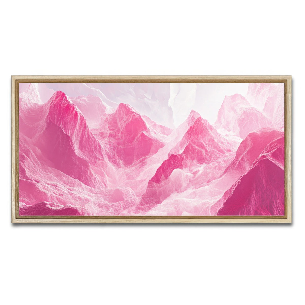 AUTO-MOCKUP WHITE | Pink Mountains | 1 Piece | Natural Framed Canvas | group=2x1