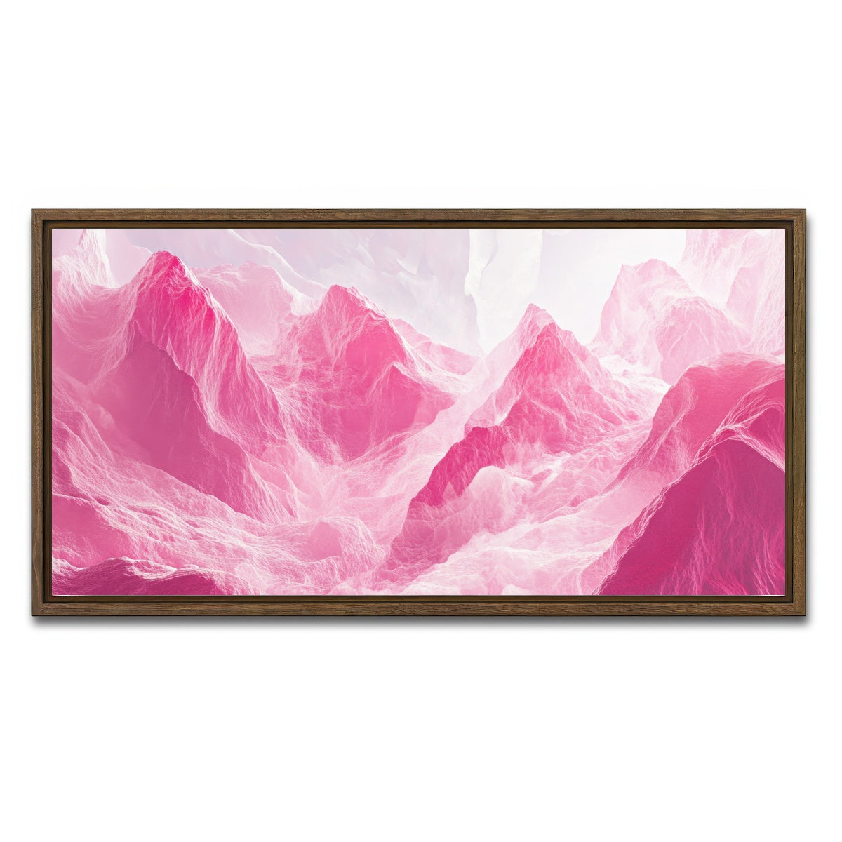 AUTO-MOCKUP WHITE | Pink Mountains | 1 Piece | Walnut Framed Canvas | group=2x1