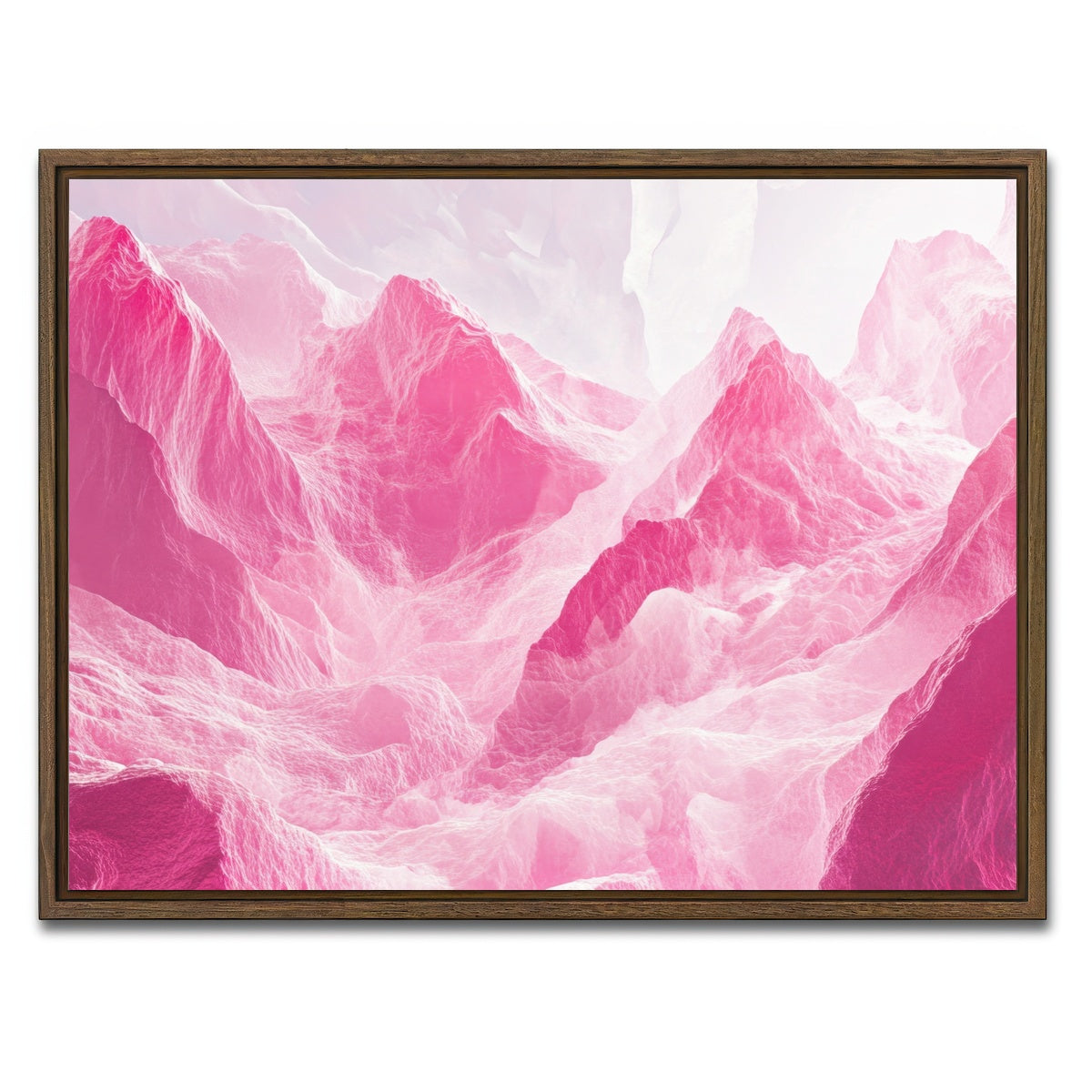 AUTO-MOCKUP WHITE | Pink Mountains | 1 Piece | Walnut Framed Canvas | group=4x3