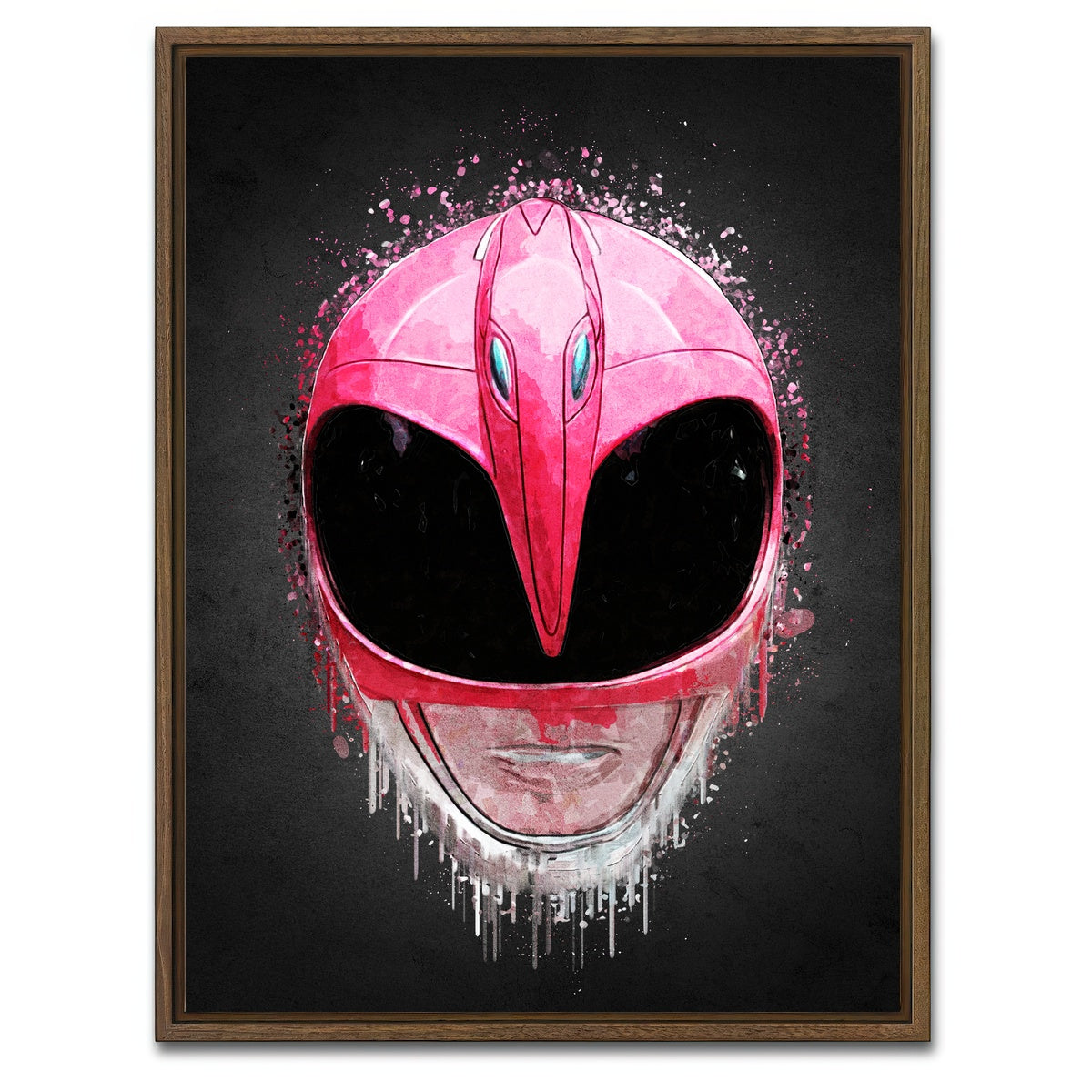 AUTO-MOCKUP WHITE | Pink Ranger Portrait | 1 Piece | Walnut Framed Canvas | group=3x4