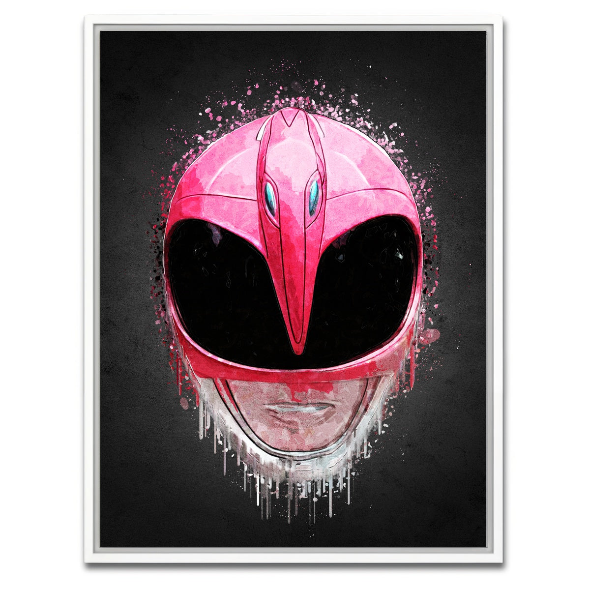 AUTO-MOCKUP WHITE | Pink Ranger Portrait | 1 Piece | White Framed Canvas | group=3x4