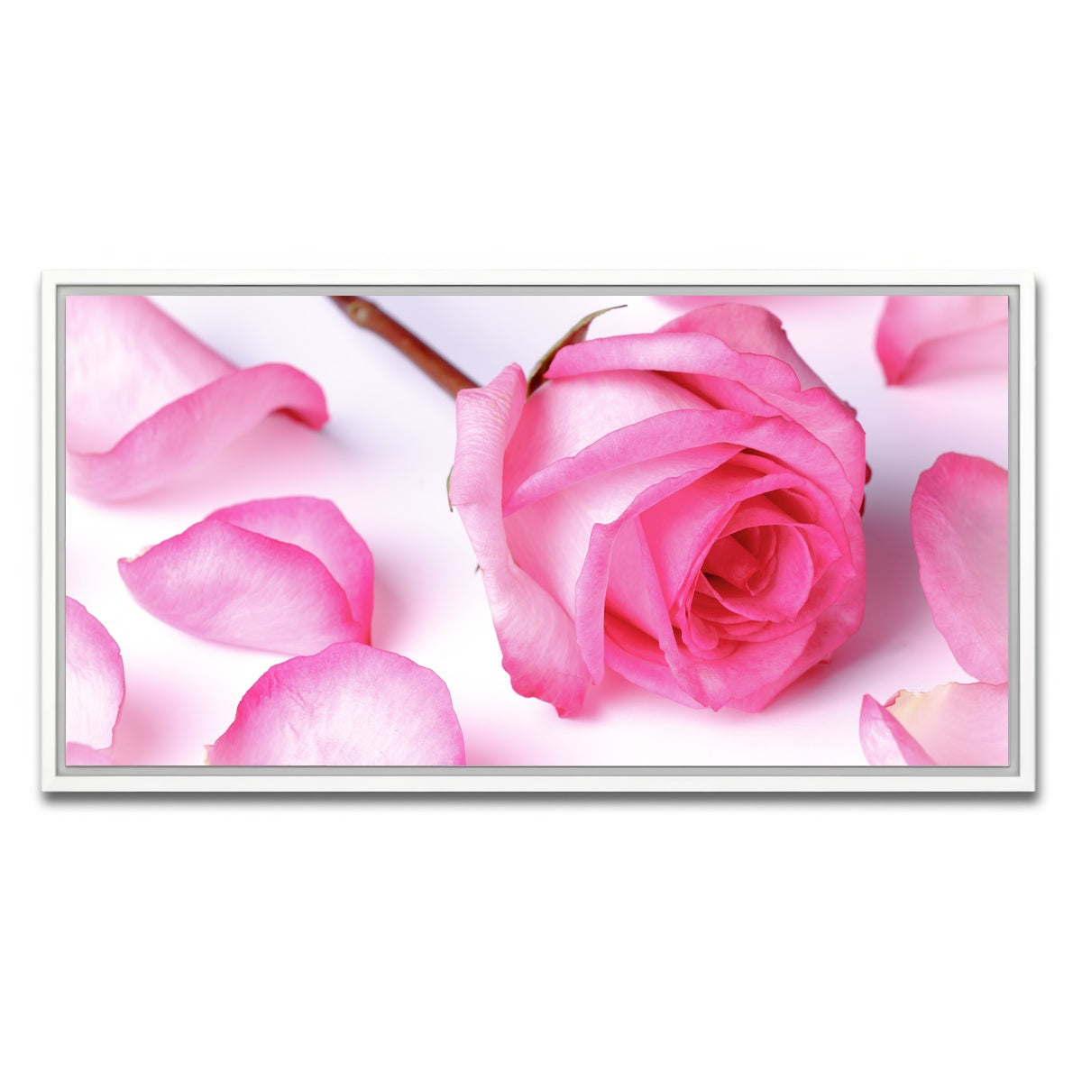 AUTO-MOCKUP WHITE | Pink Rose Petals | 1 Piece | White Framed Canvas | group=2x1