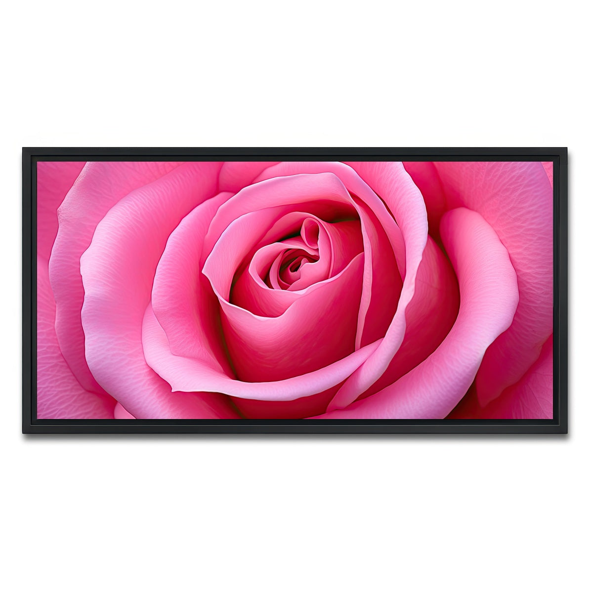 AUTO-MOCKUP WHITE | Pink Rose | 1 Piece | Black Framed Canvas | group=2x1
