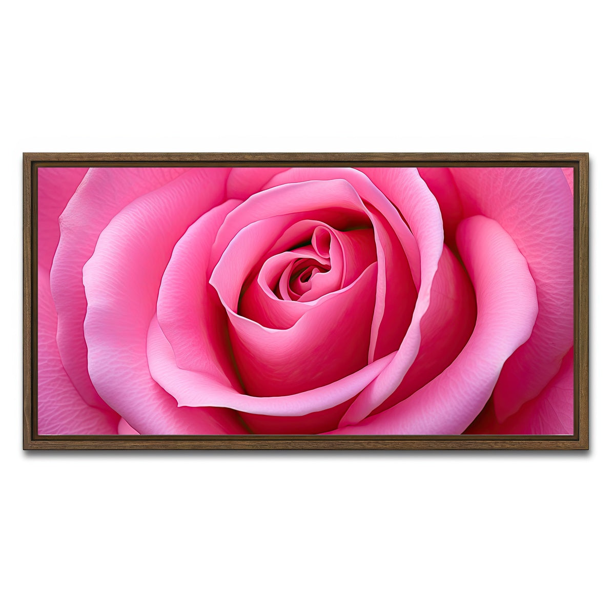 AUTO-MOCKUP WHITE | Pink Rose | 1 Piece | Walnut Framed Canvas | group=2x1