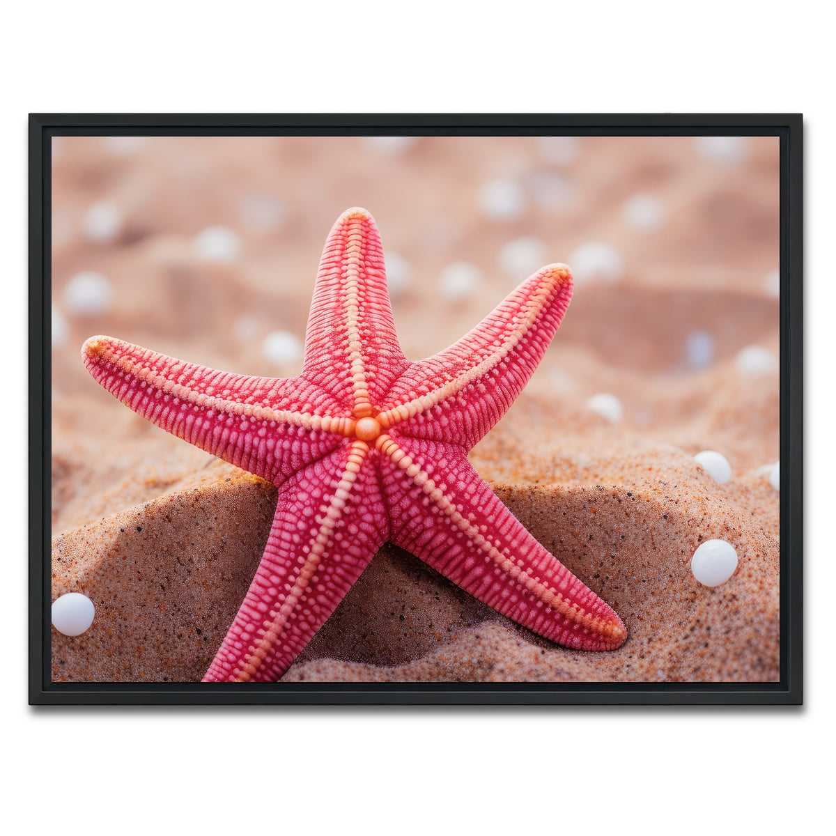 AUTO-MOCKUP WHITE | Pink Star Fish | 1 Piece | Black Framed Canvas | group=4x3