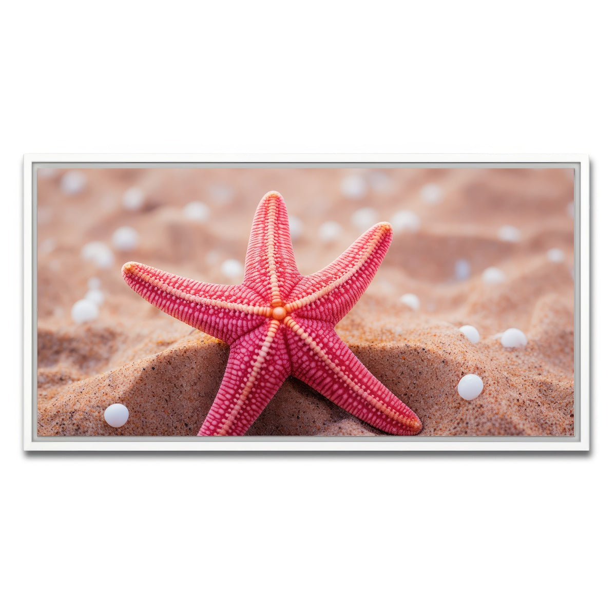 AUTO-MOCKUP WHITE | Pink Star Fish | 1 Piece | White Framed Canvas | group=2x1