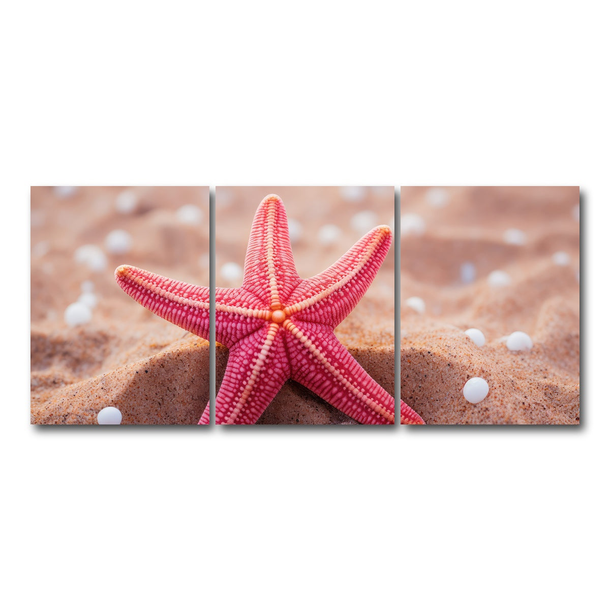 AUTO-MOCKUP WHITE | Pink Star Fish | 3 Piece | Gallery Wrap Canvas | group=18x24