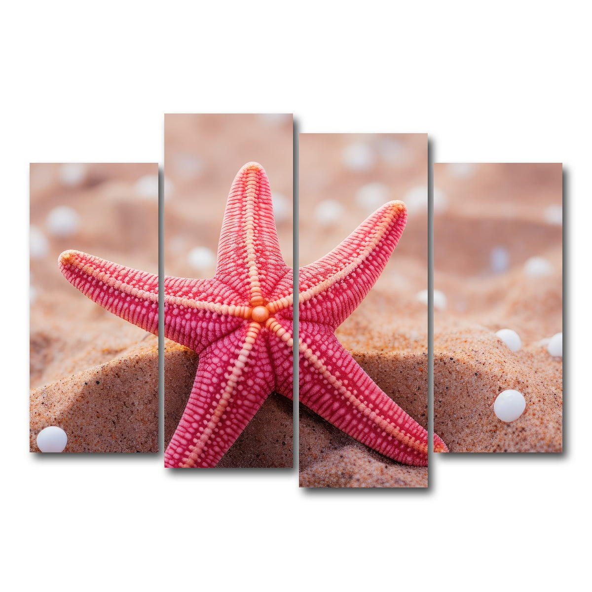 AUTO-MOCKUP WHITE | Pink Star Fish | 4 Piece | Gallery Wrap Canvas | group=4_normal