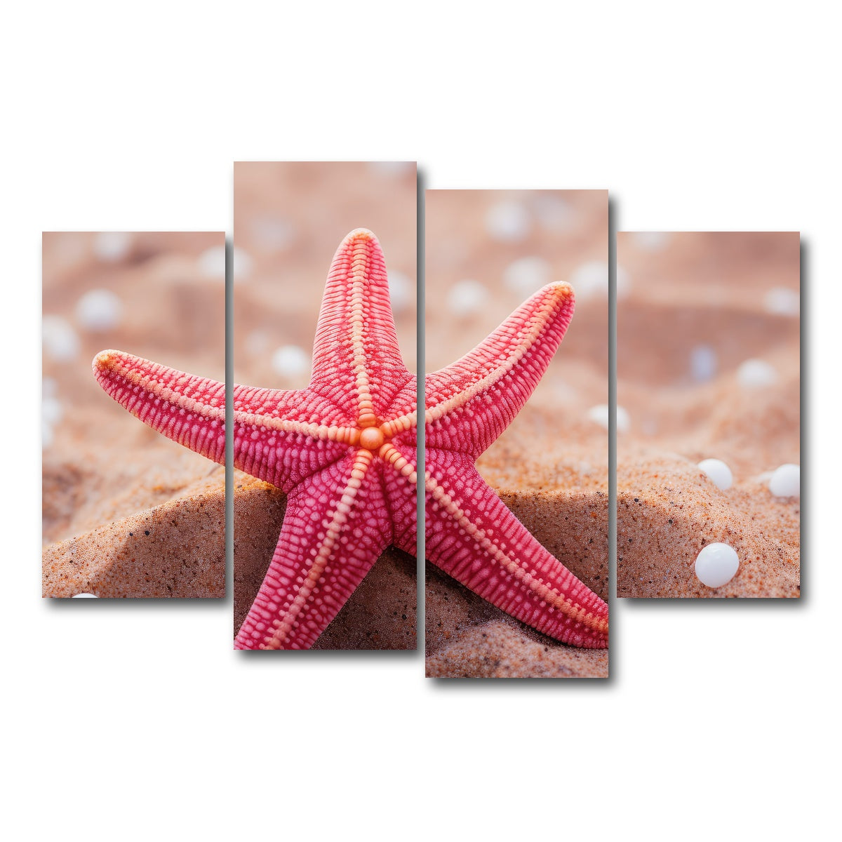 AUTO-MOCKUP WHITE | Pink Star Fish | 4 Piece | Gallery Wrap Canvas | group=4_short