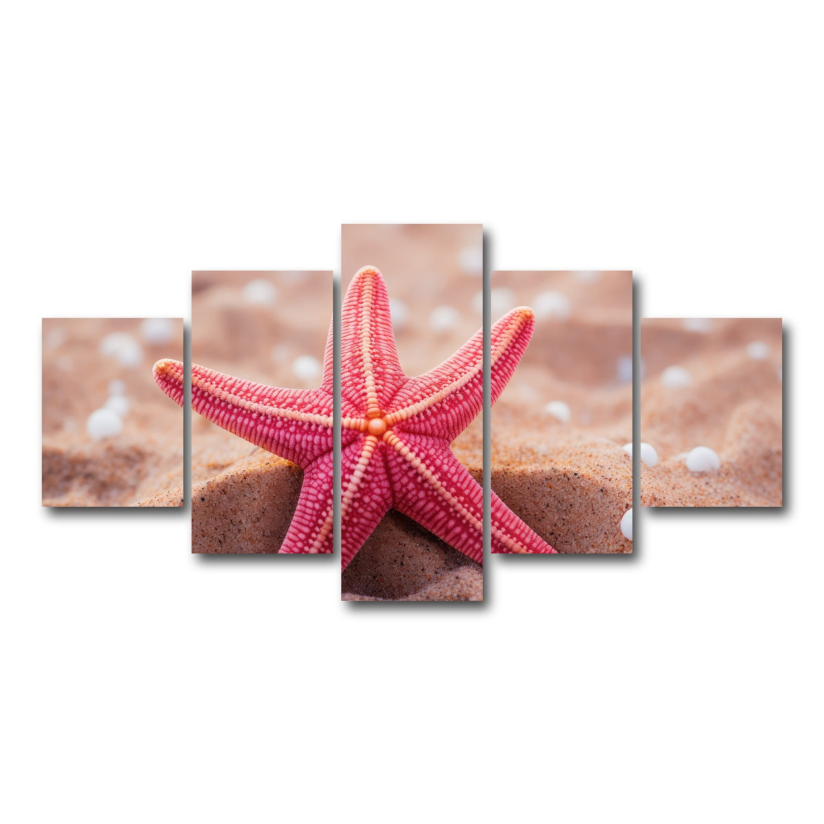 AUTO-MOCKUP WHITE | Pink Star Fish | 5 Piece | Gallery Wrap Canvas | group=5_short