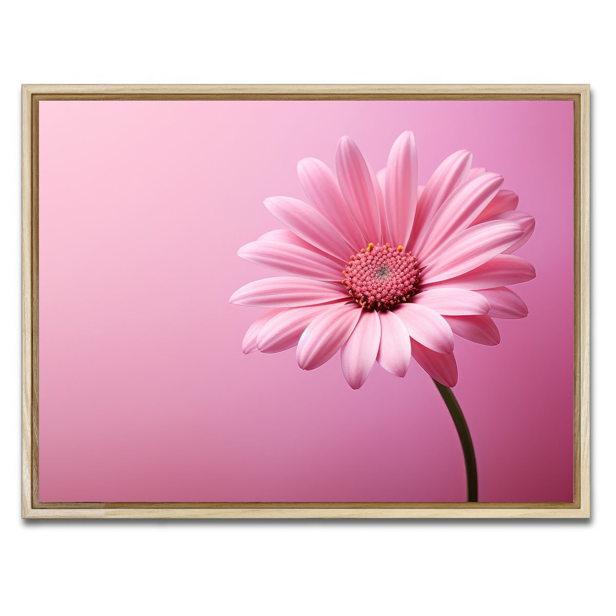 AUTO-MOCKUP WHITE | Pink Sunflower | 1 Piece | Natural Framed Canvas | group=4x3