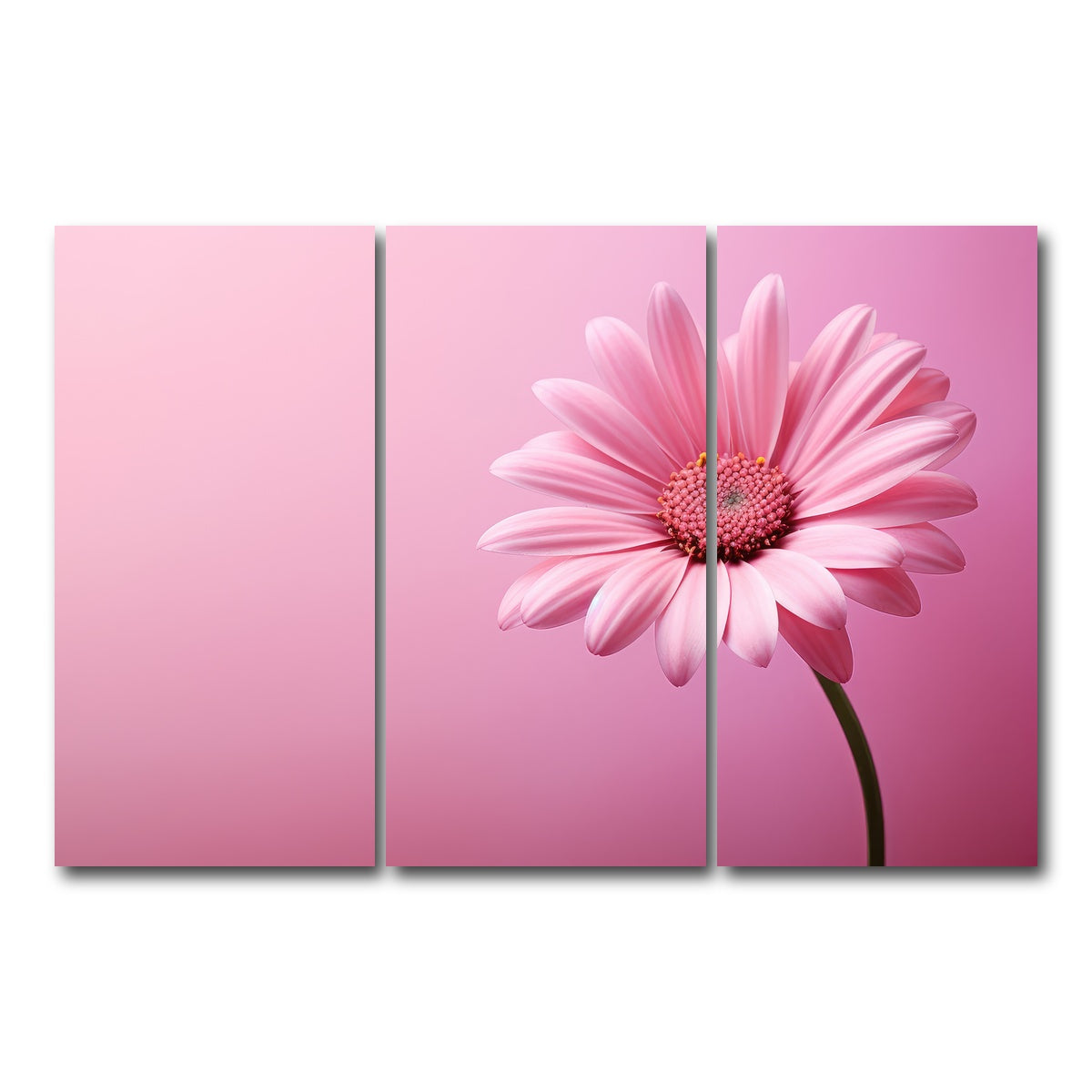 AUTO-MOCKUP WHITE | Pink Sunflower | 3 Piece | Gallery Wrap Canvas | group=12x24