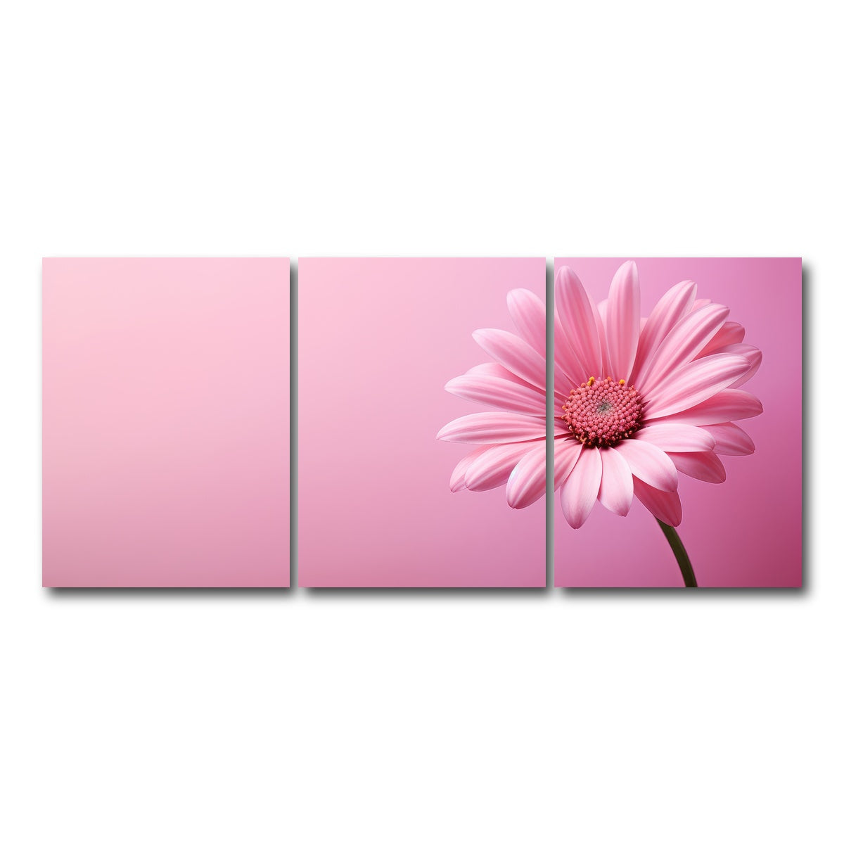 AUTO-MOCKUP WHITE | Pink Sunflower | 3 Piece | Gallery Wrap Canvas | group=18x24