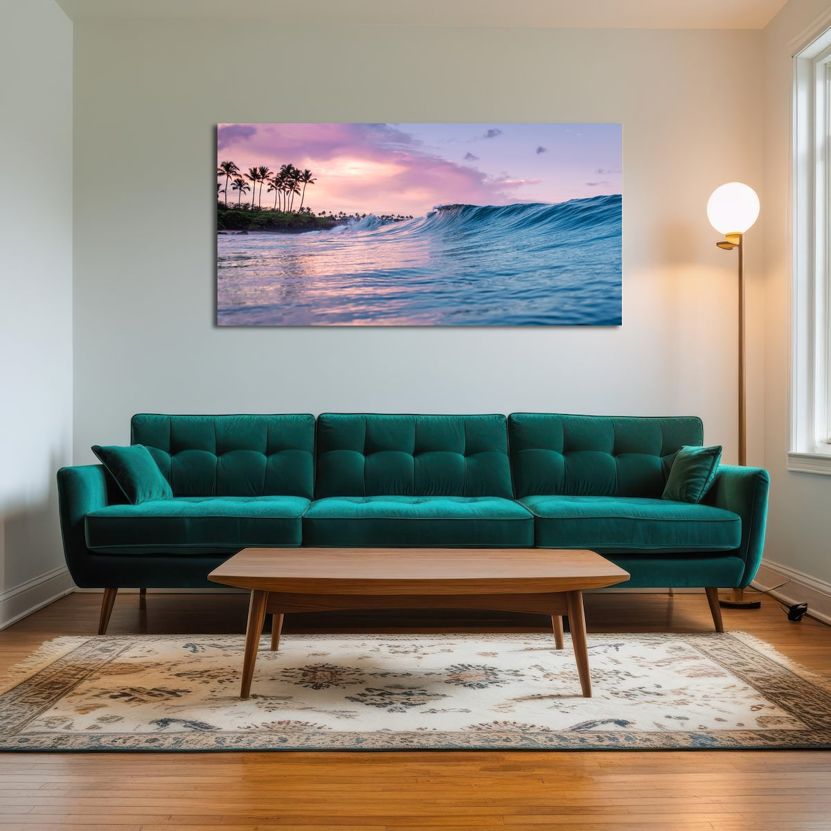 AUTO-MOCKUP ROOM | Pink Sunrise Blue Waves