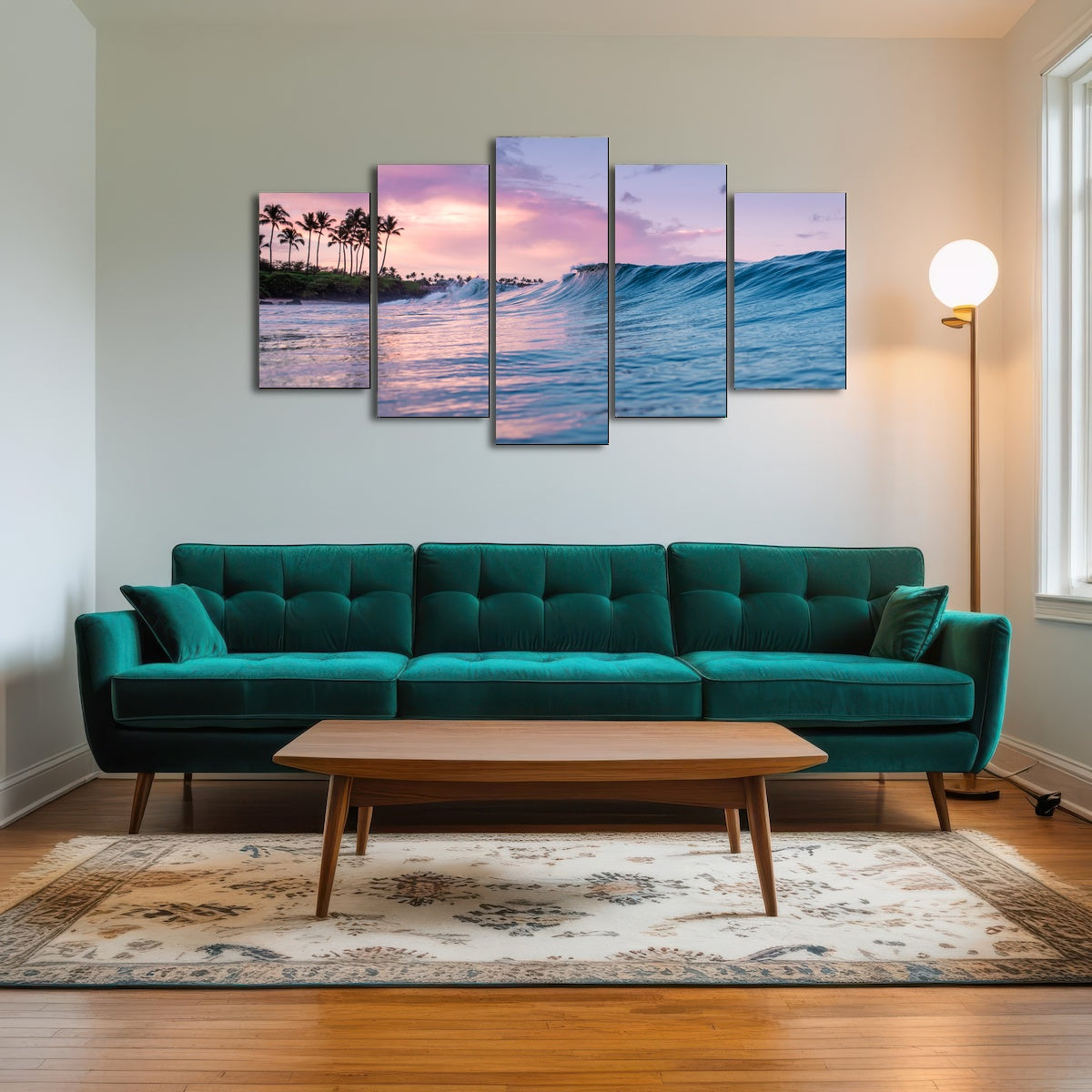 AUTO-MOCKUP ROOM | Pink Sunrise Blue Waves