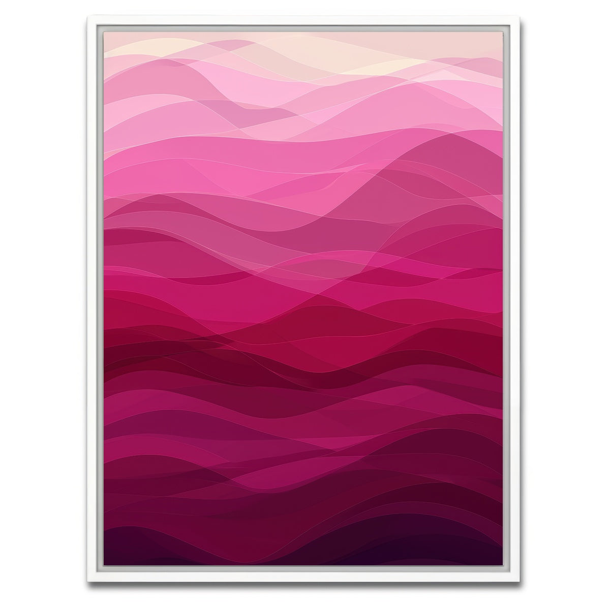 AUTO-MOCKUP WHITE | Pink Waves | 1 Piece | White Framed Canvas | group=3x4