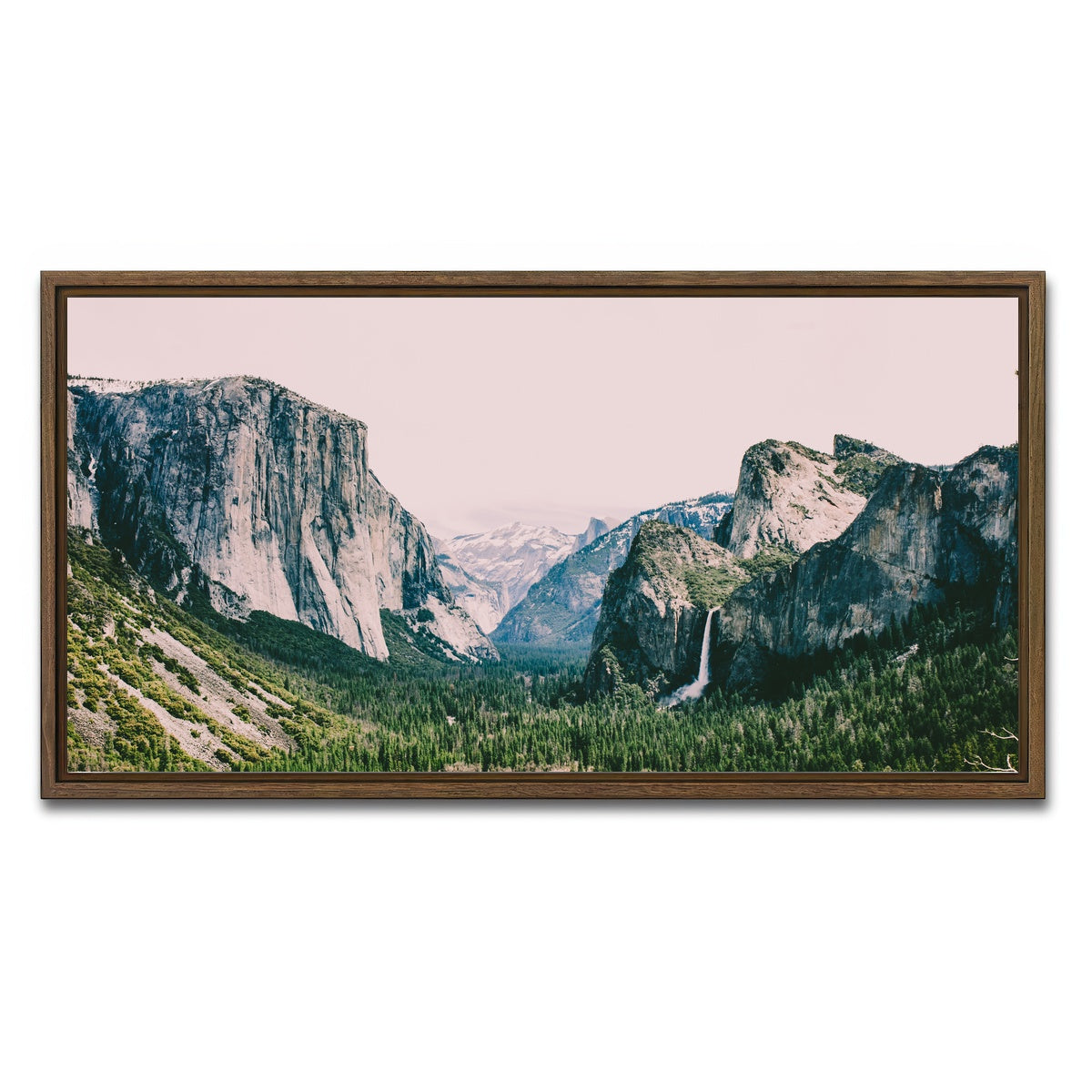 AUTO-MOCKUP WHITE | Pink Yosemite | 1 Piece | Walnut Framed Canvas | group=2x1