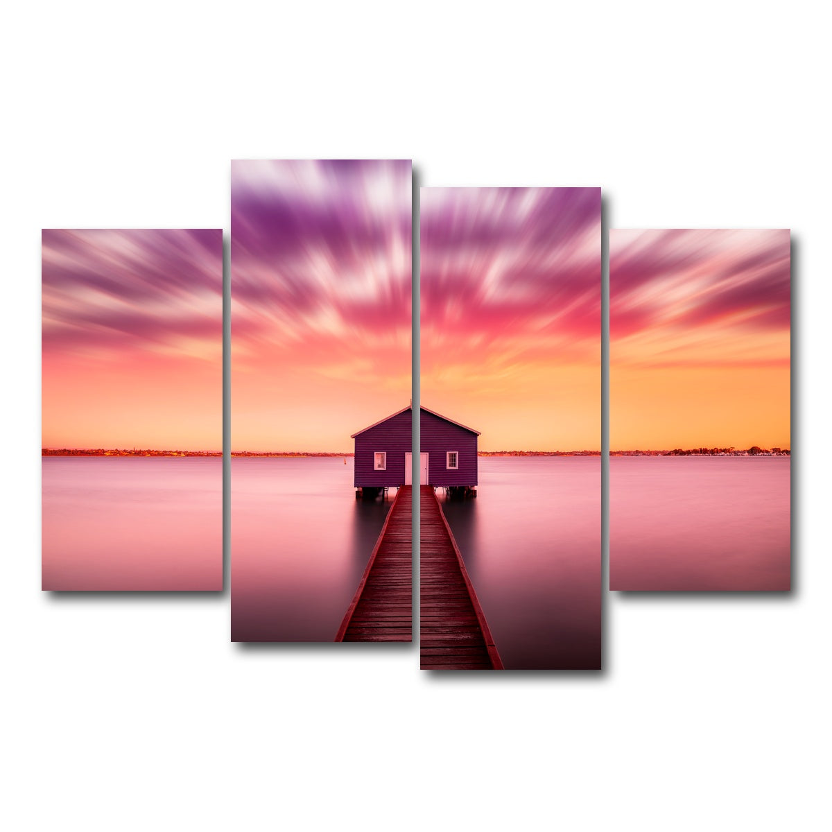AUTO-MOCKUP WHITE | Pink lake house | 4 Piece | Gallery Wrap Canvas | group=4_short