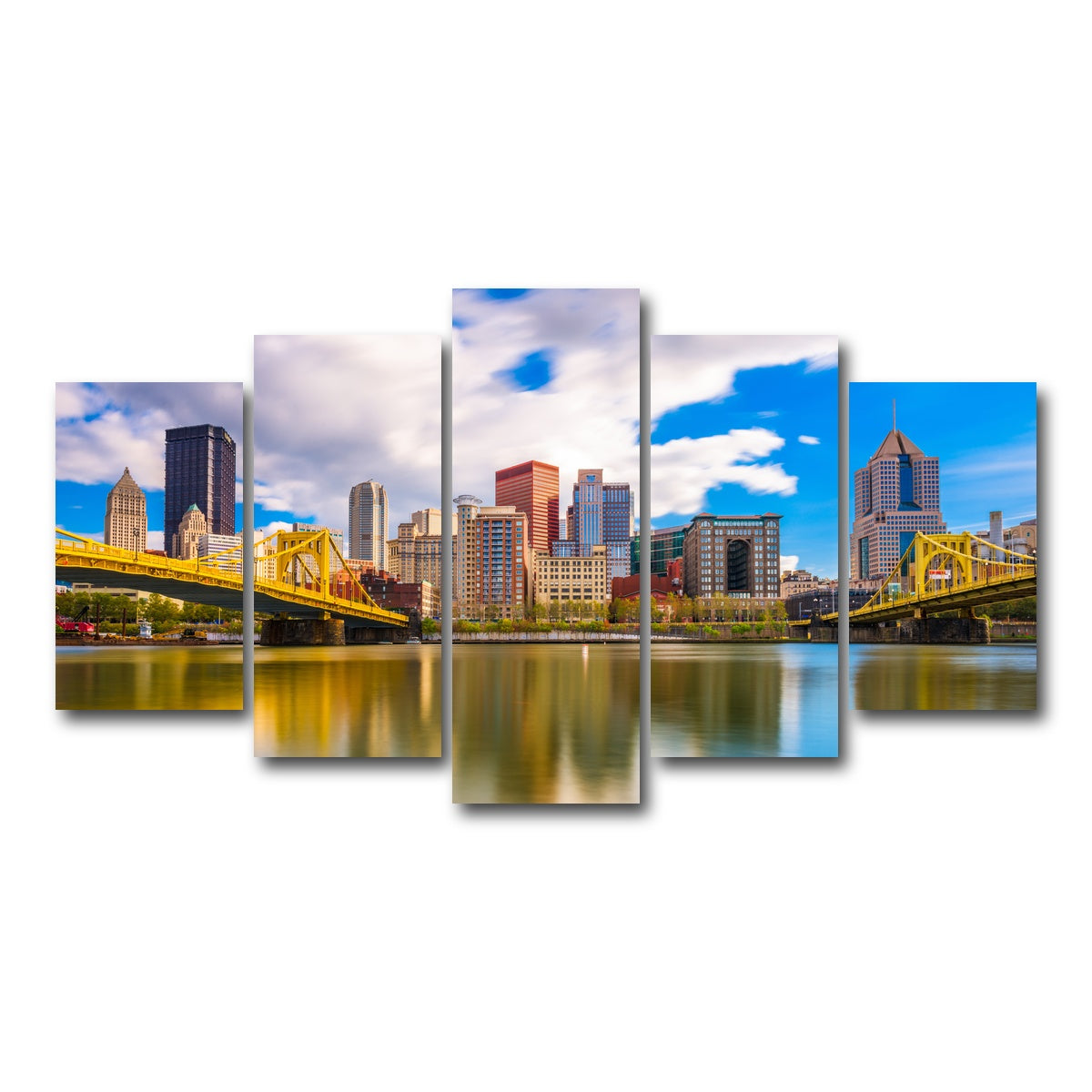AUTO-MOCKUP WHITE | Pittsburgh Allegheny River | 5 Piece | Gallery Wrap Canvas | group=5_normal