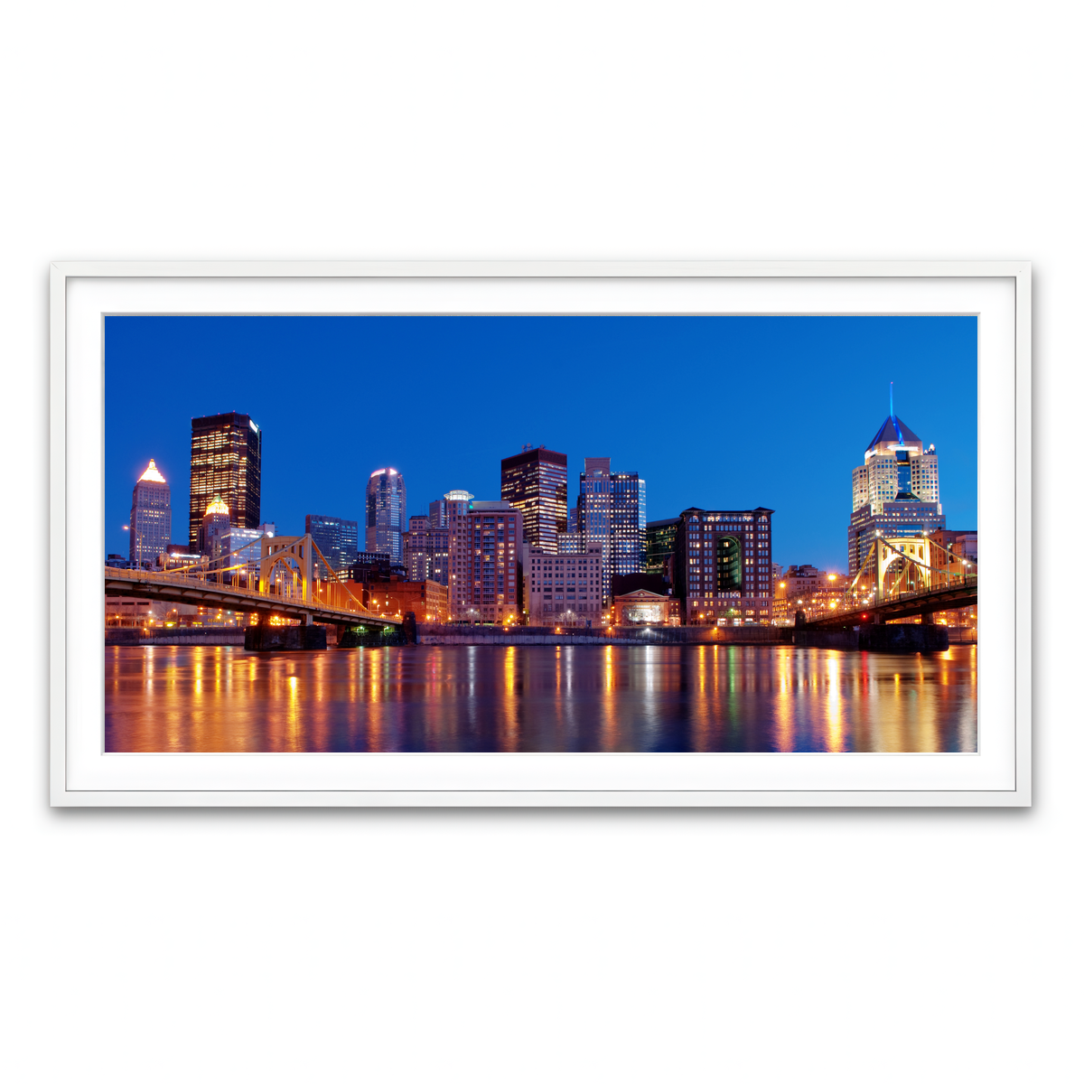 Framed Print 2x1 White