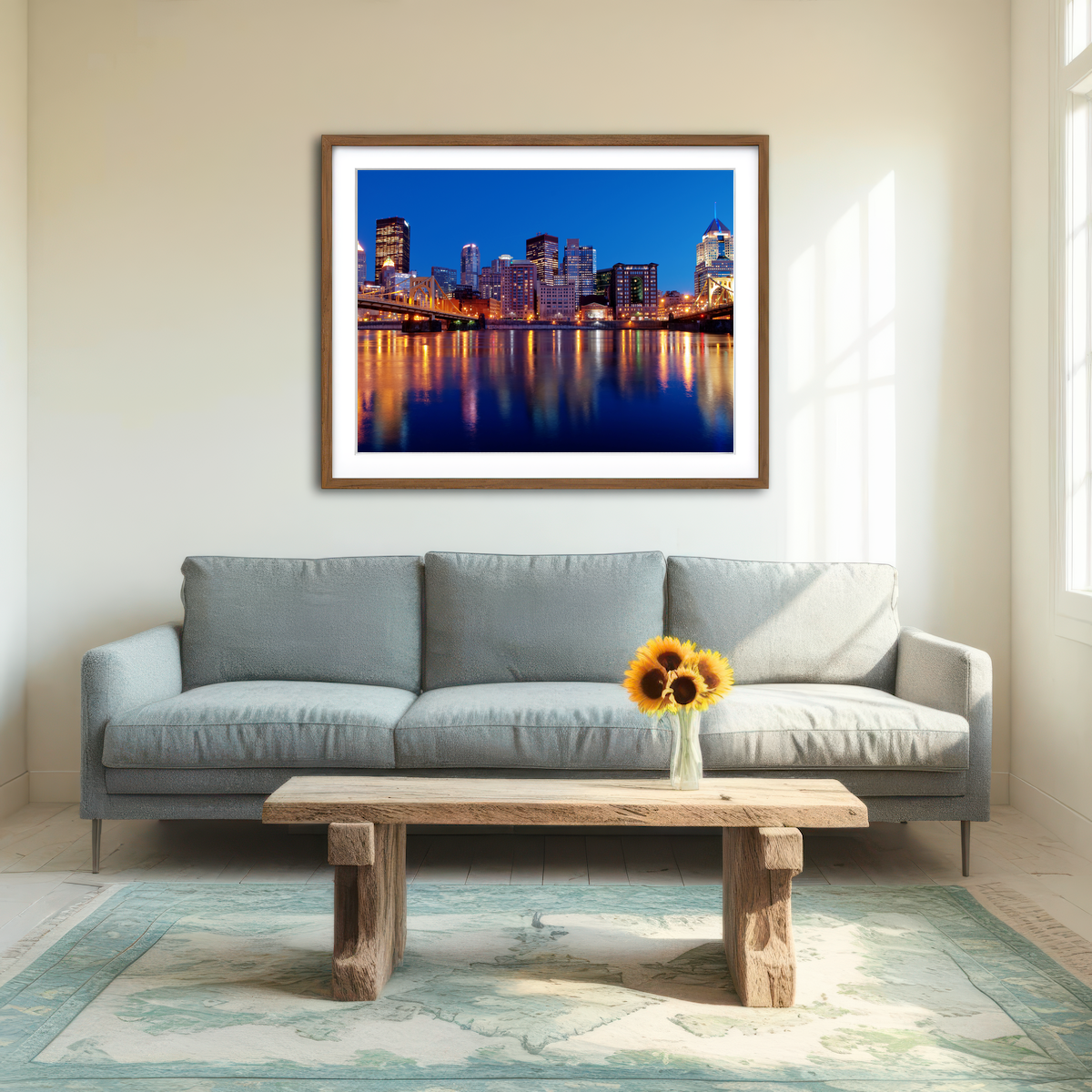 AUTO-MOCKUP ROOM | Pittsburgh At Night Wall Art