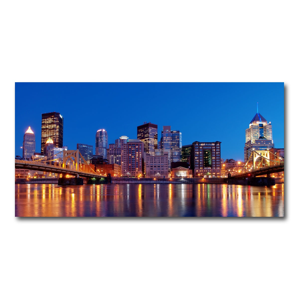 AUTO-MOCKUP WHITE | Pittsburgh At Night | 1 Piece | Gallery Wrap Canvas | group=2x1
