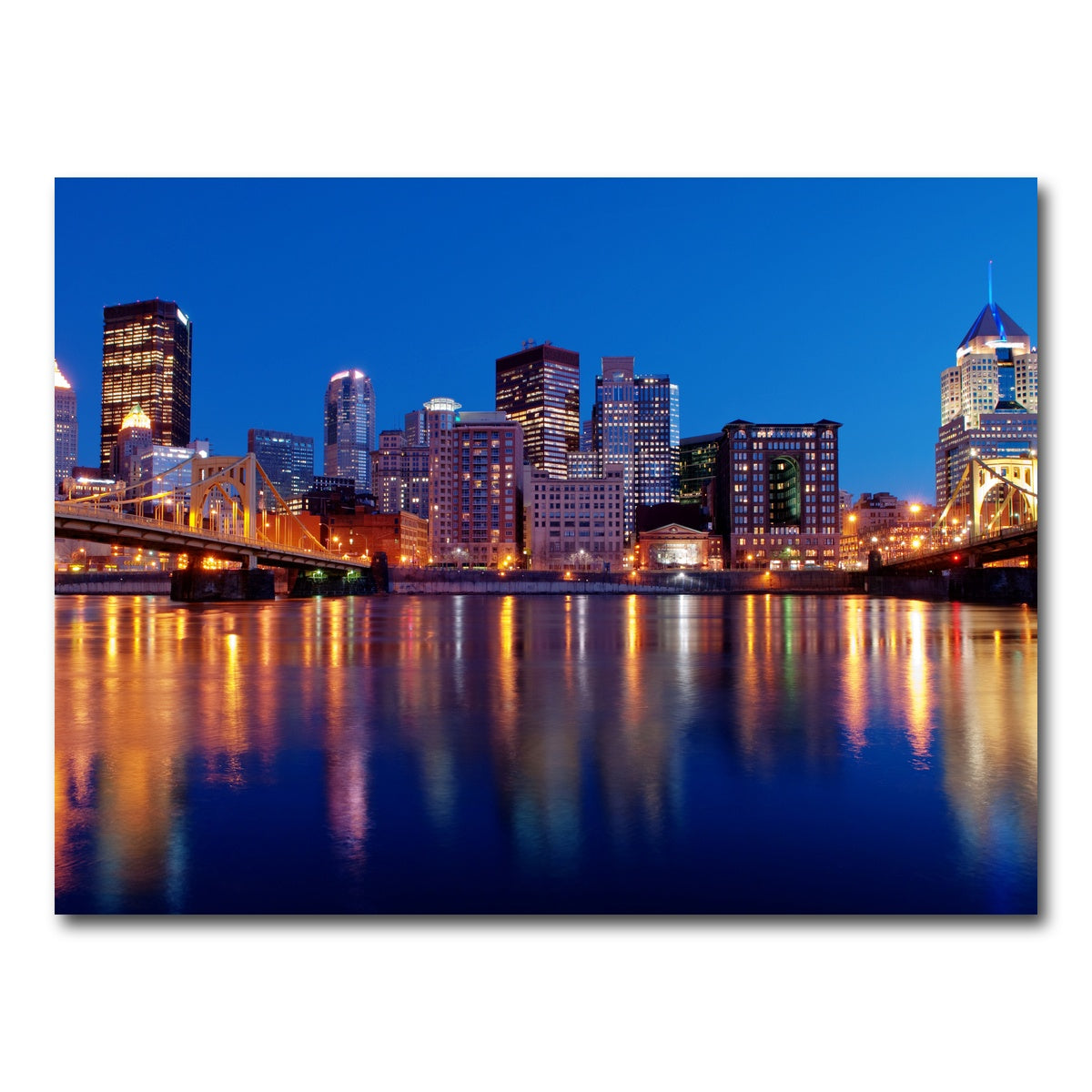 AUTO-MOCKUP WHITE | Pittsburgh At Night | 1 Piece | Gallery Wrap Canvas | group=4x3