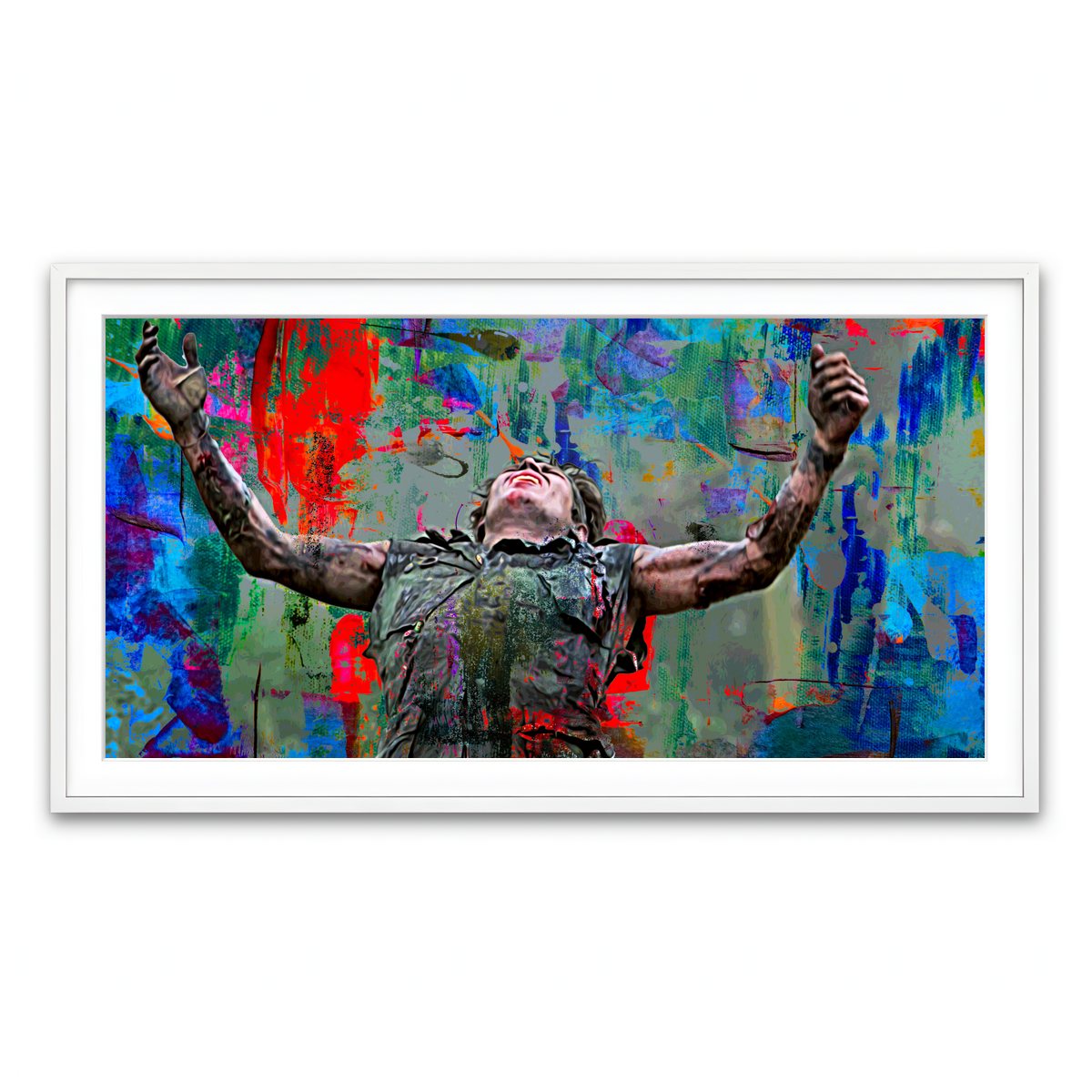 Framed Print 2x1 White