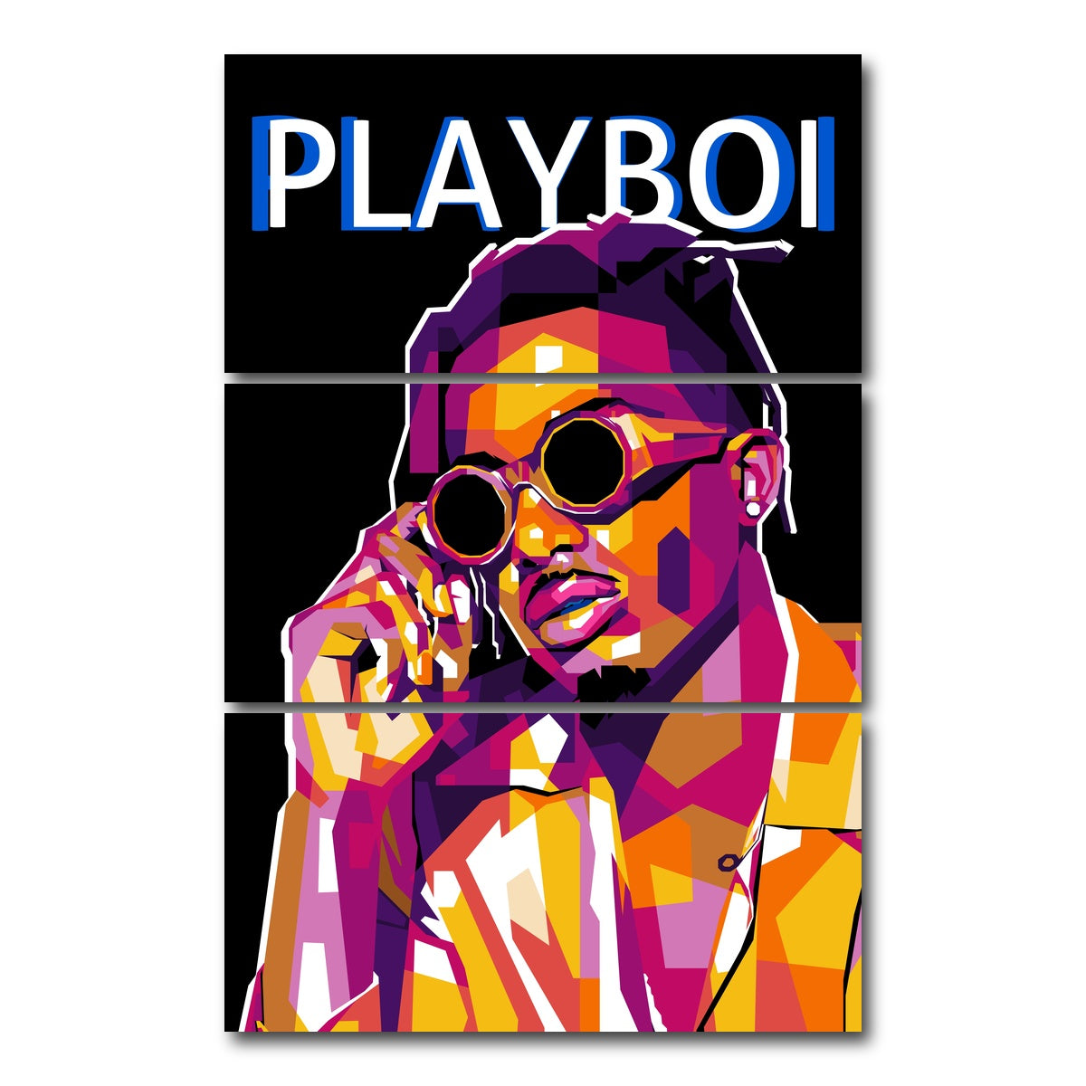 AUTO-MOCKUP WHITE | Playboi Carti | 3 Piece | Gallery Wrap Canvas | group=12x24_stacked