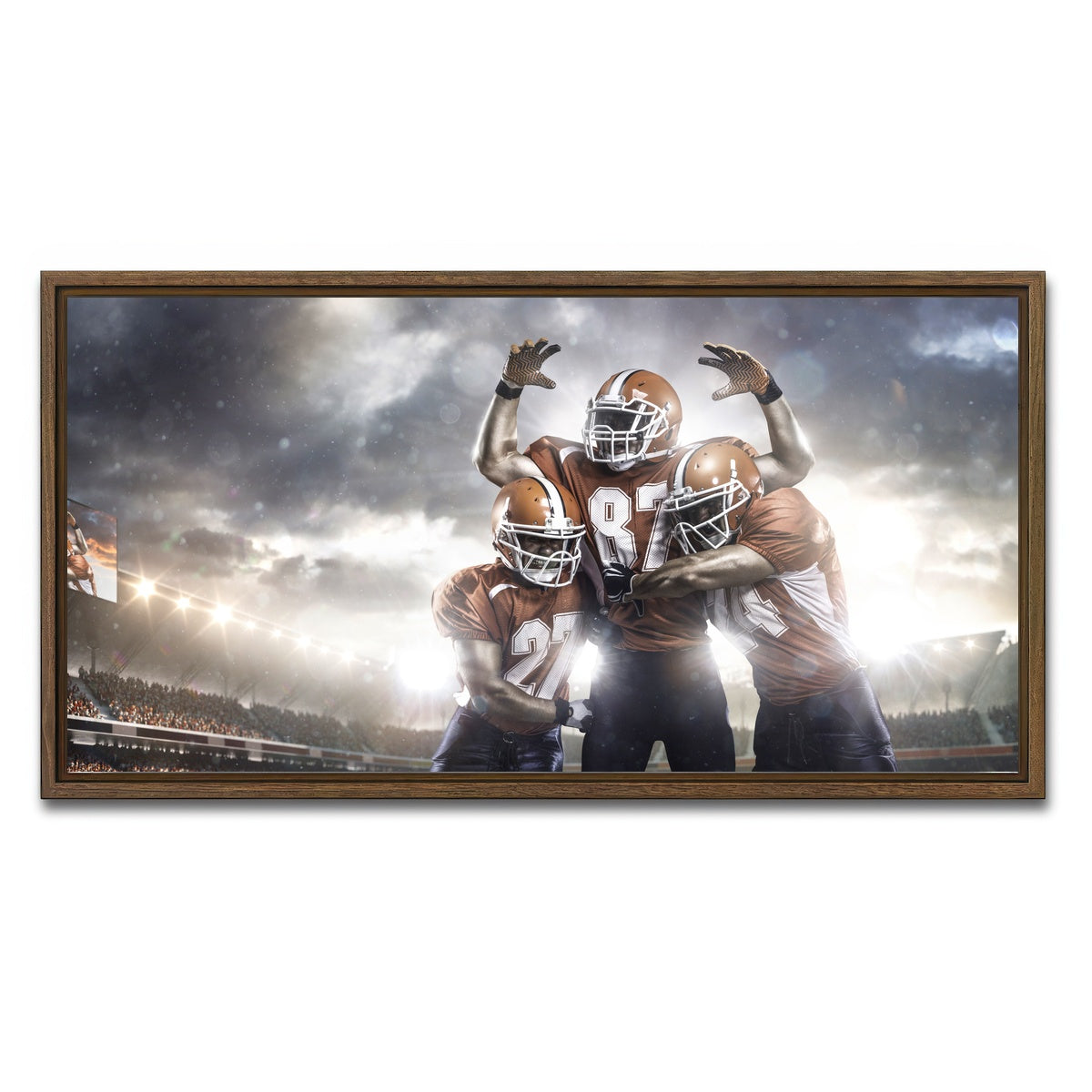 AUTO-MOCKUP WHITE | Players in Action | 1 Piece | Walnut Framed Canvas | group=2x1