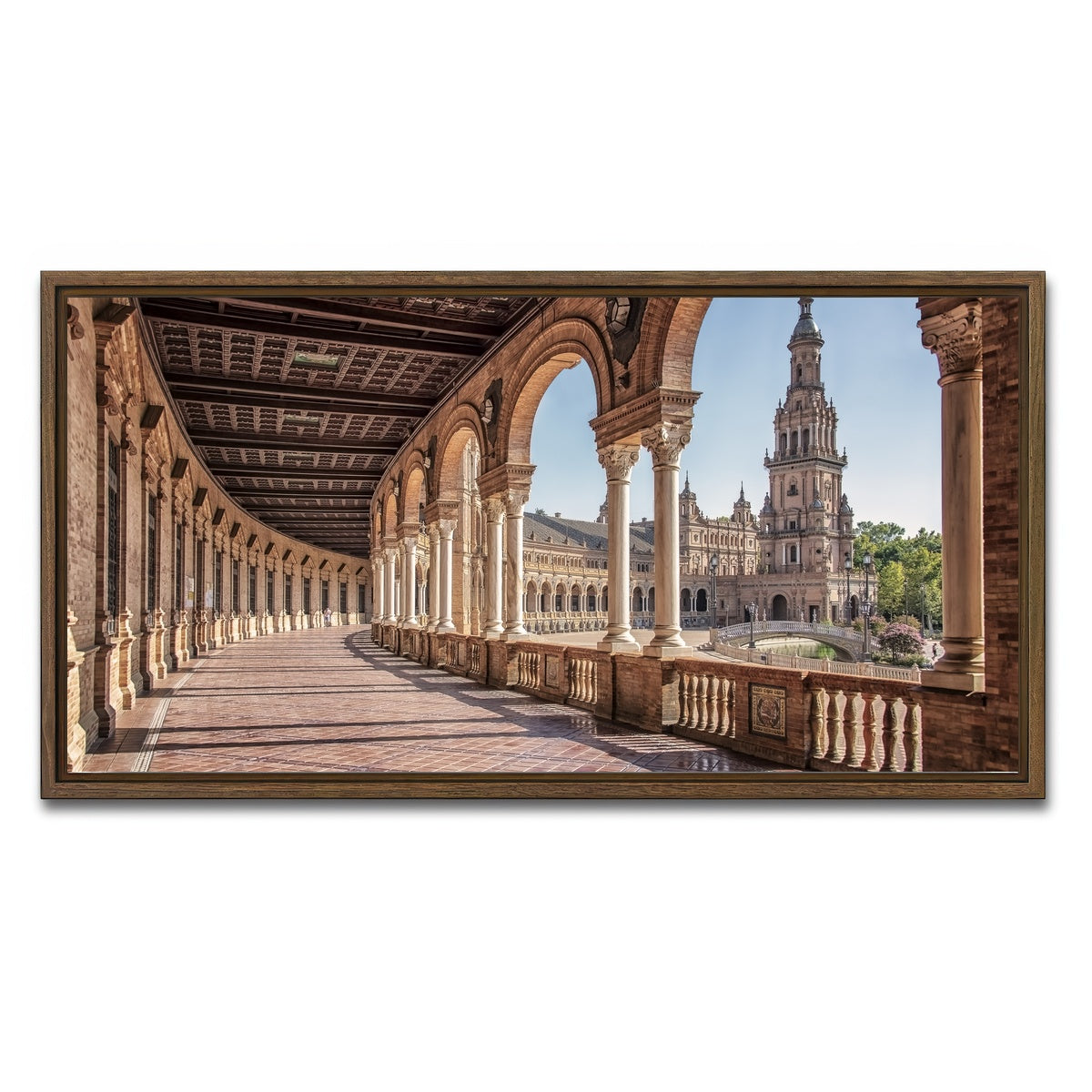 AUTO-MOCKUP WHITE | Plaza De Espana | 1 Piece | Walnut Framed Canvas | group=2x1