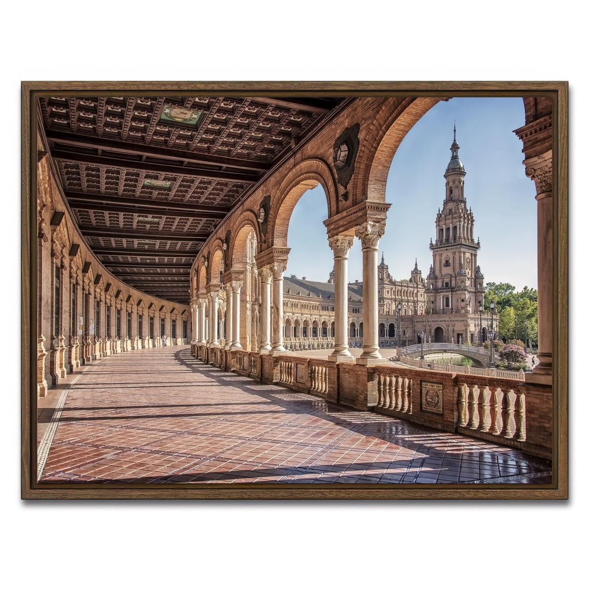 AUTO-MOCKUP WHITE | Plaza De Espana | 1 Piece | Walnut Framed Canvas | group=4x3