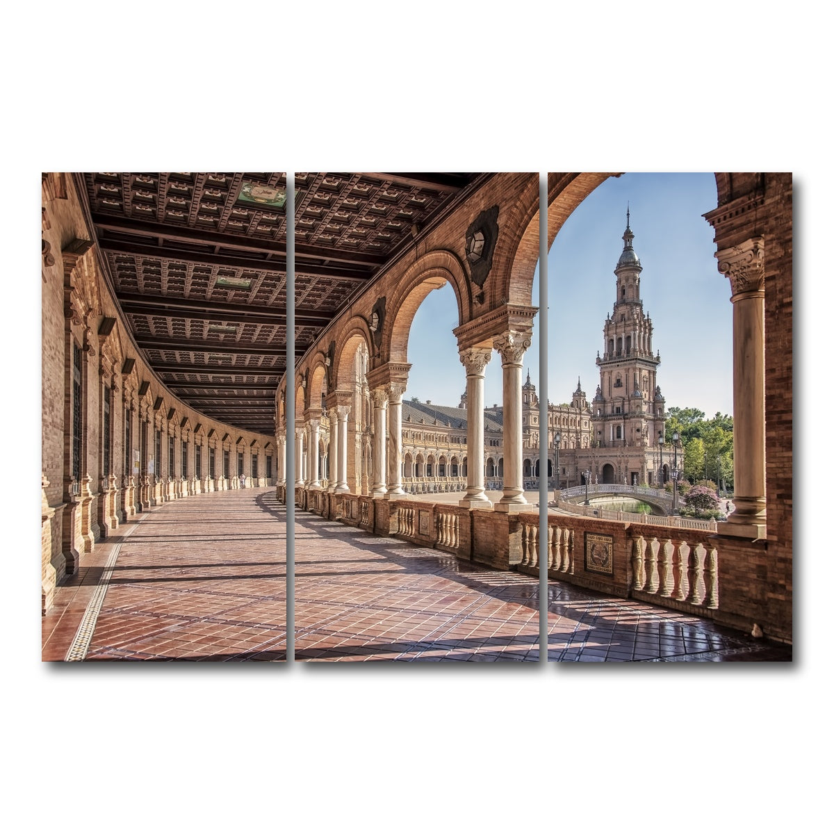 AUTO-MOCKUP WHITE | Plaza De Espana | 3 Piece | Gallery Wrap Canvas | group=12x24