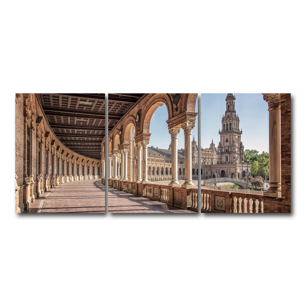 AUTO-MOCKUP WHITE | Plaza De Espana | 3 Piece | Gallery Wrap Canvas | group=18x24