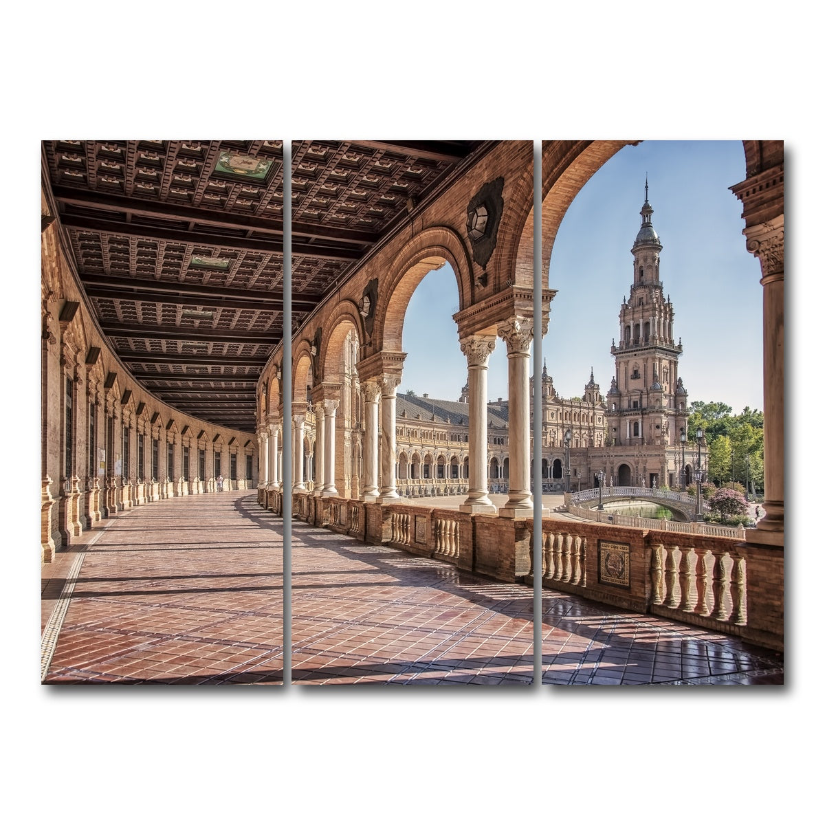 AUTO-MOCKUP WHITE | Plaza De Espana | 3 Piece | Gallery Wrap Canvas | group=8x18