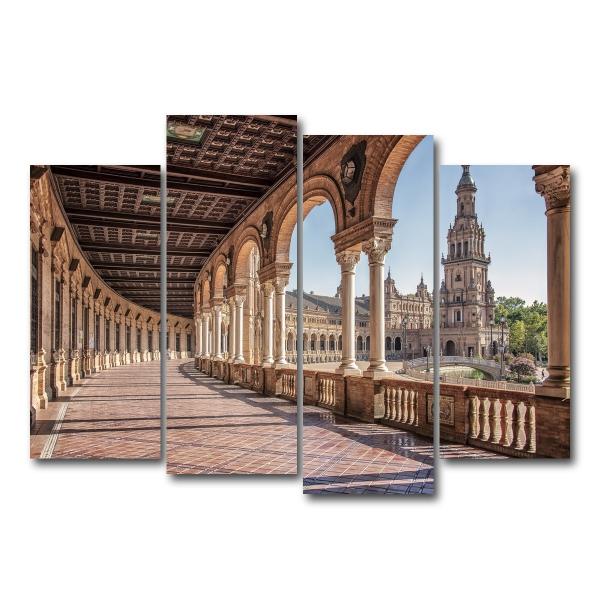 AUTO-MOCKUP WHITE | Plaza De Espana | 4 Piece | Gallery Wrap Canvas | group=4_normal