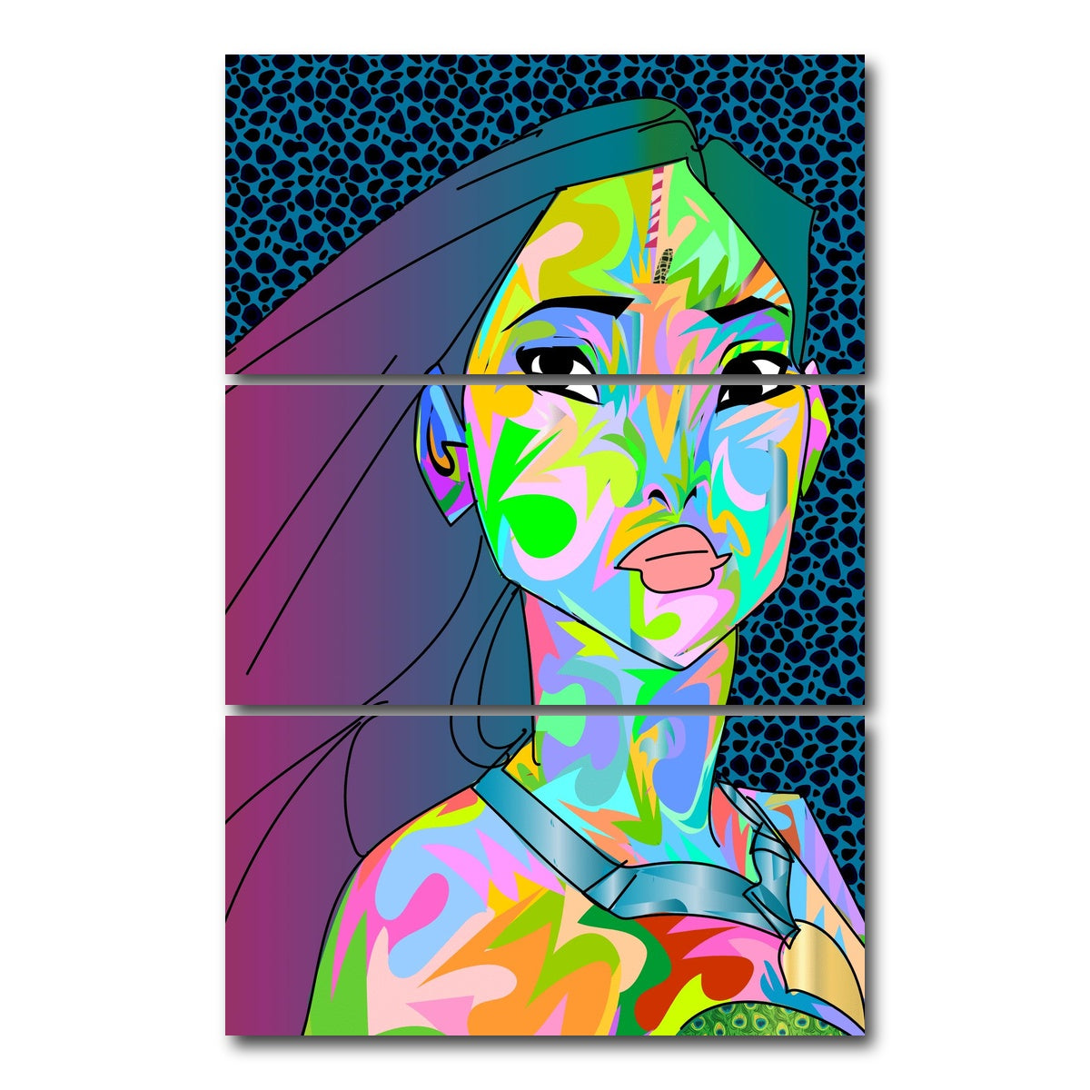 AUTO-MOCKUP WHITE | Pocahontas | 3 Piece | Gallery Wrap Canvas | group=12x24_stacked