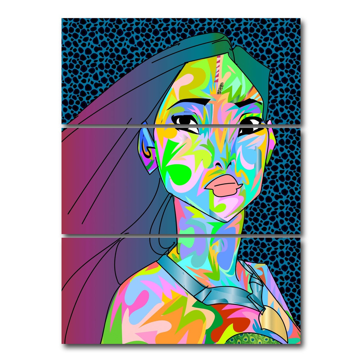 AUTO-MOCKUP WHITE | Pocahontas | 3 Piece | Gallery Wrap Canvas | group=8x18_stacked