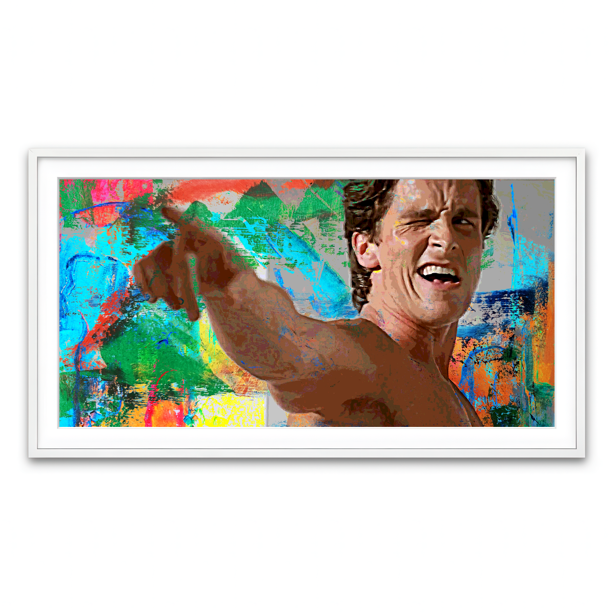 Framed Print 2x1 White