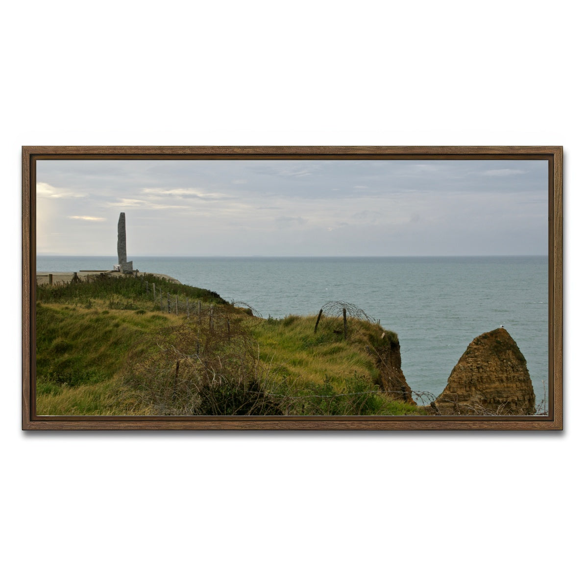AUTO-MOCKUP WHITE | Pointe du Hoc - D Day | 1 Piece | Walnut Framed Canvas | group=2x1